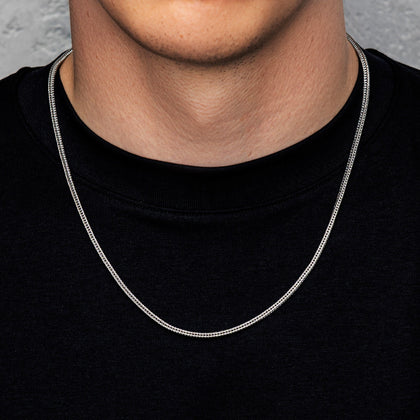 Nouvelle chaîne Franco 2,5 mm en or blanc