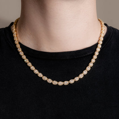 Chaîne de tennis ovale en or 6 mm