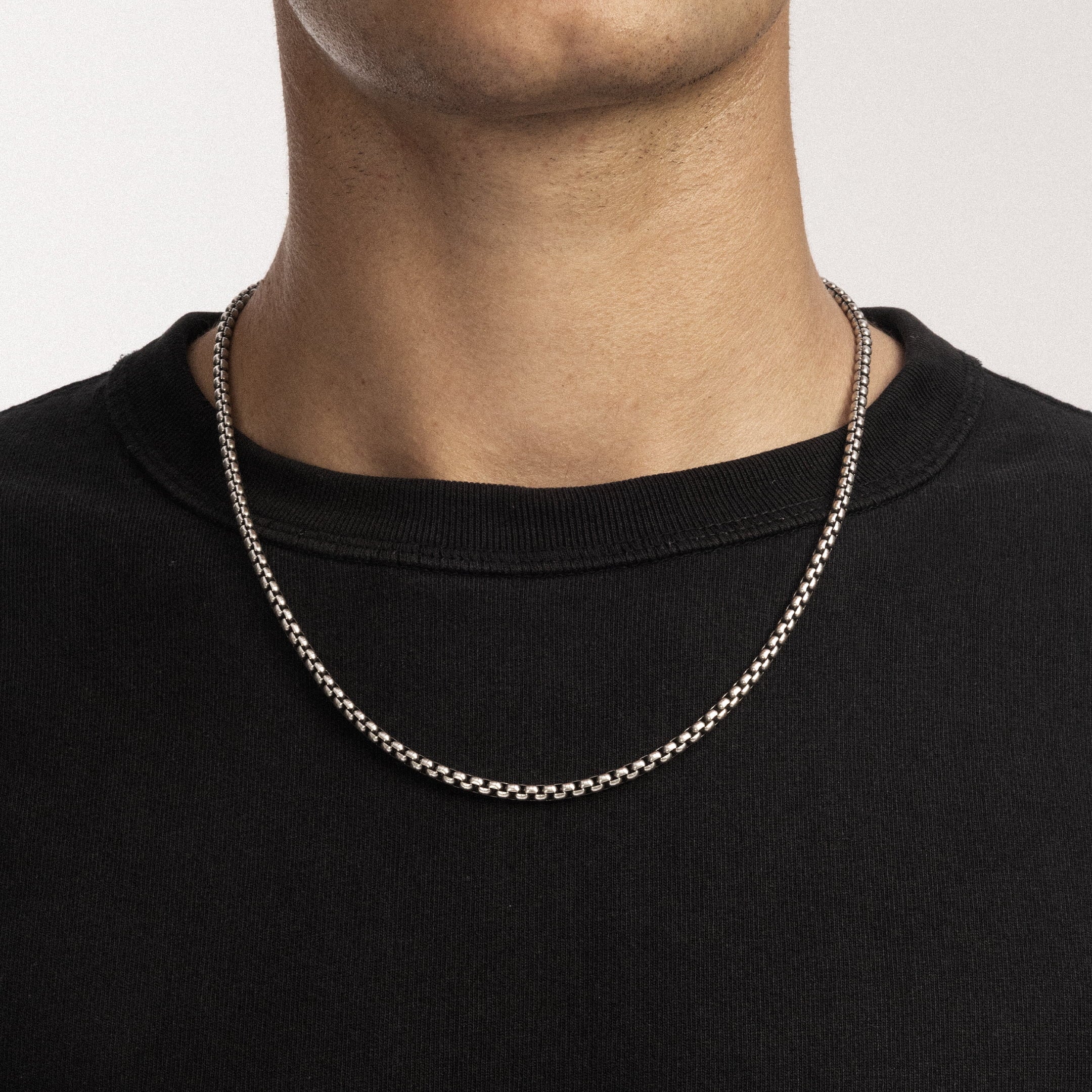 Rolo 4mm RAW Chain White Gold