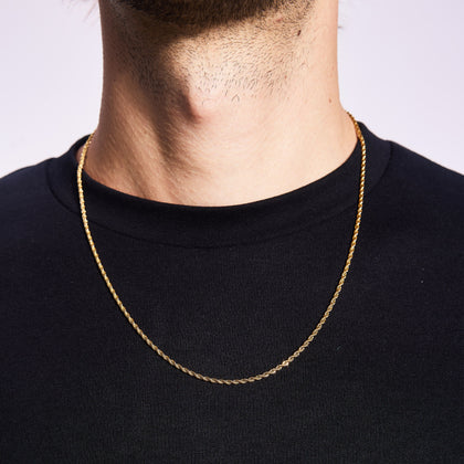 Chaîne torsadée en or de 2 mm