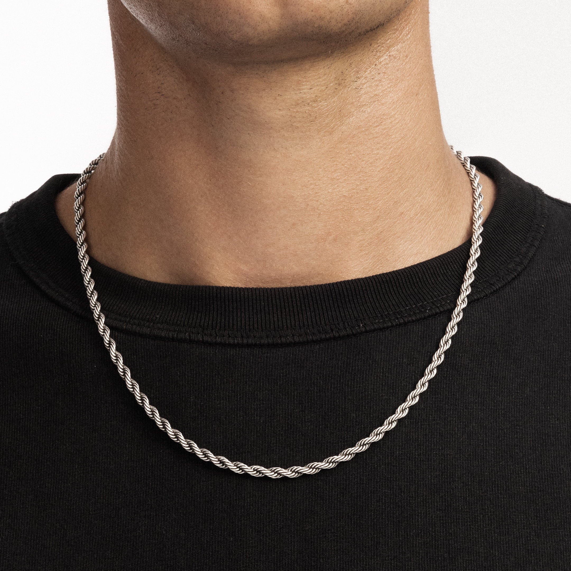 Rope 4mm RAW Chain White Gold