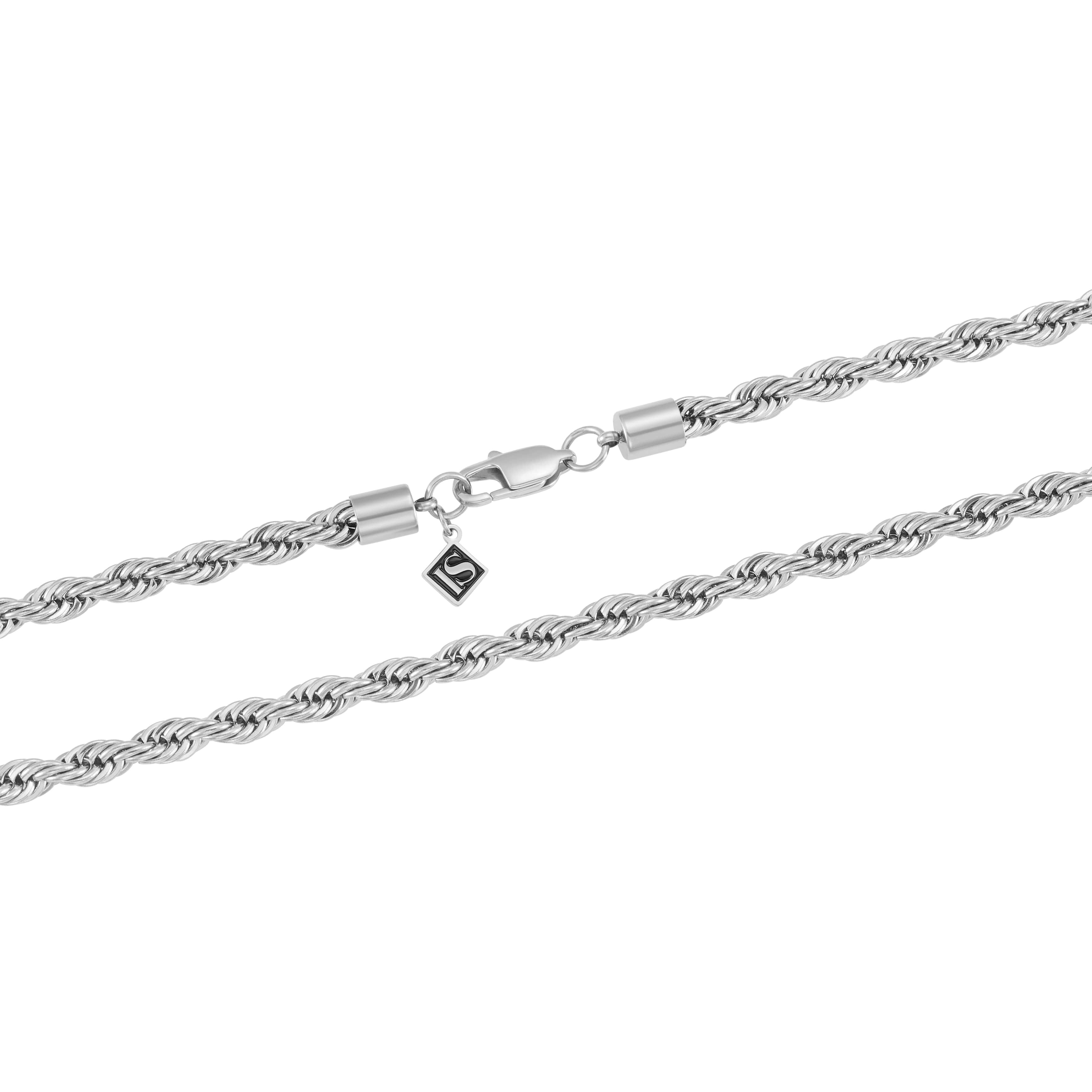 Bracelet Corde 5 mm Or Blanc
