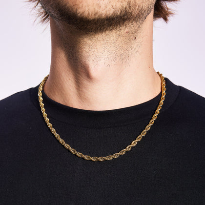 Chaîne torsadée dorée de 5 mm