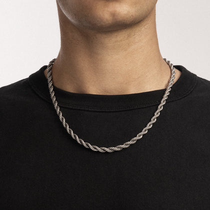 Rope 6mm RAW Chain White Gold