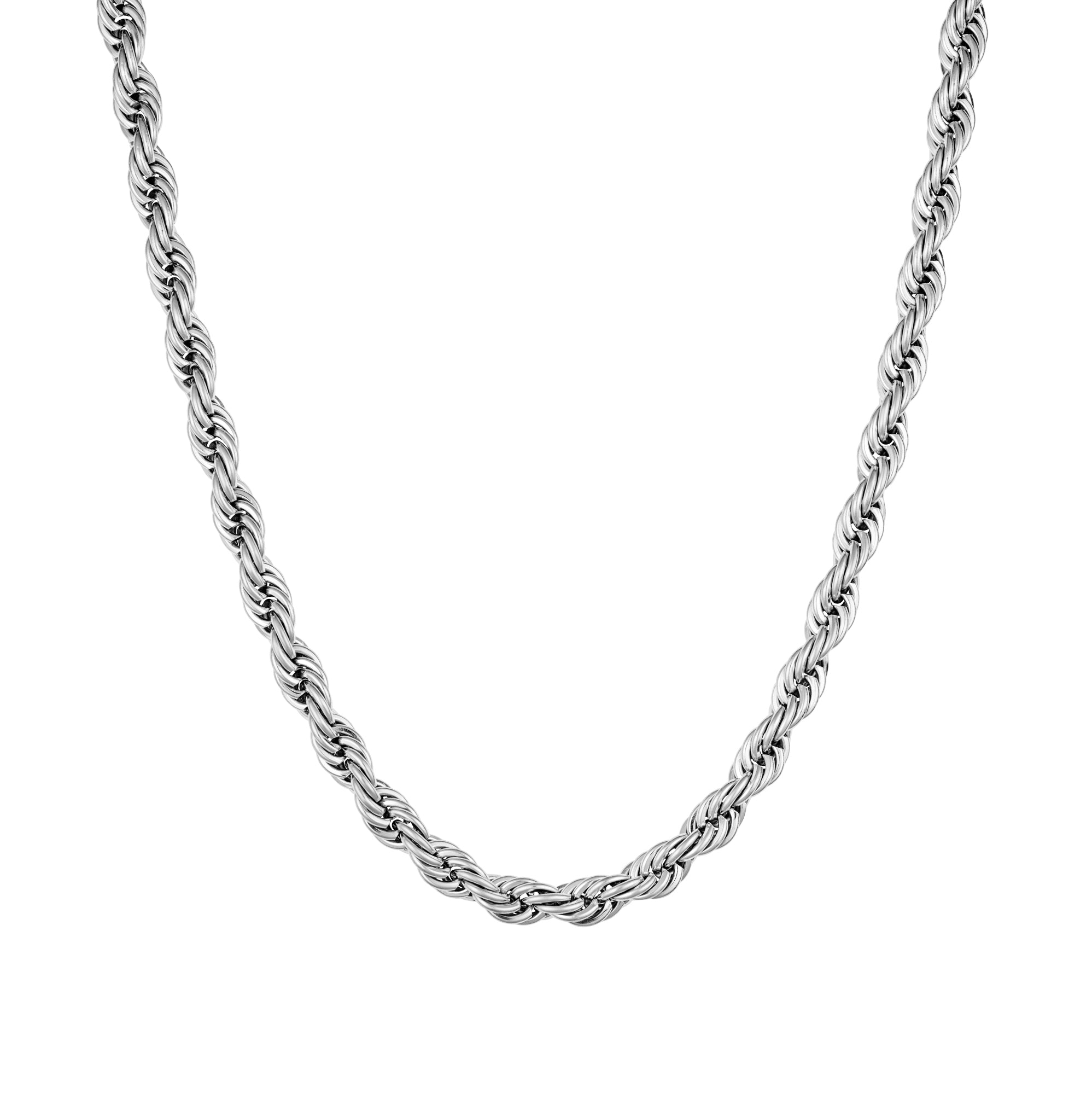 Rope 6mm Chain White Gold