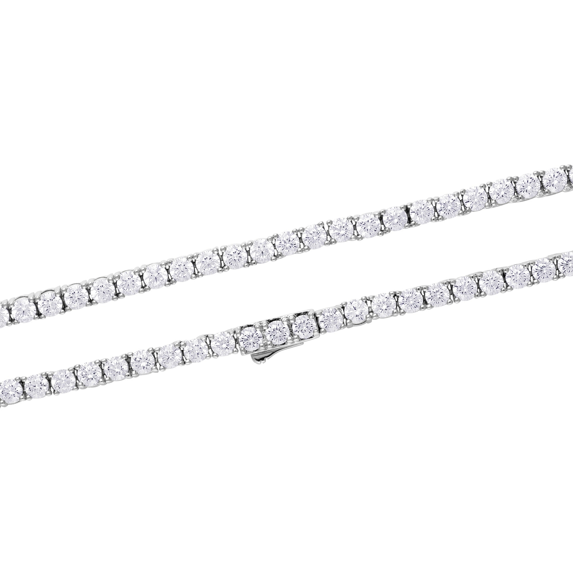 Pulsera de tenis de oro blanco de 3 mm