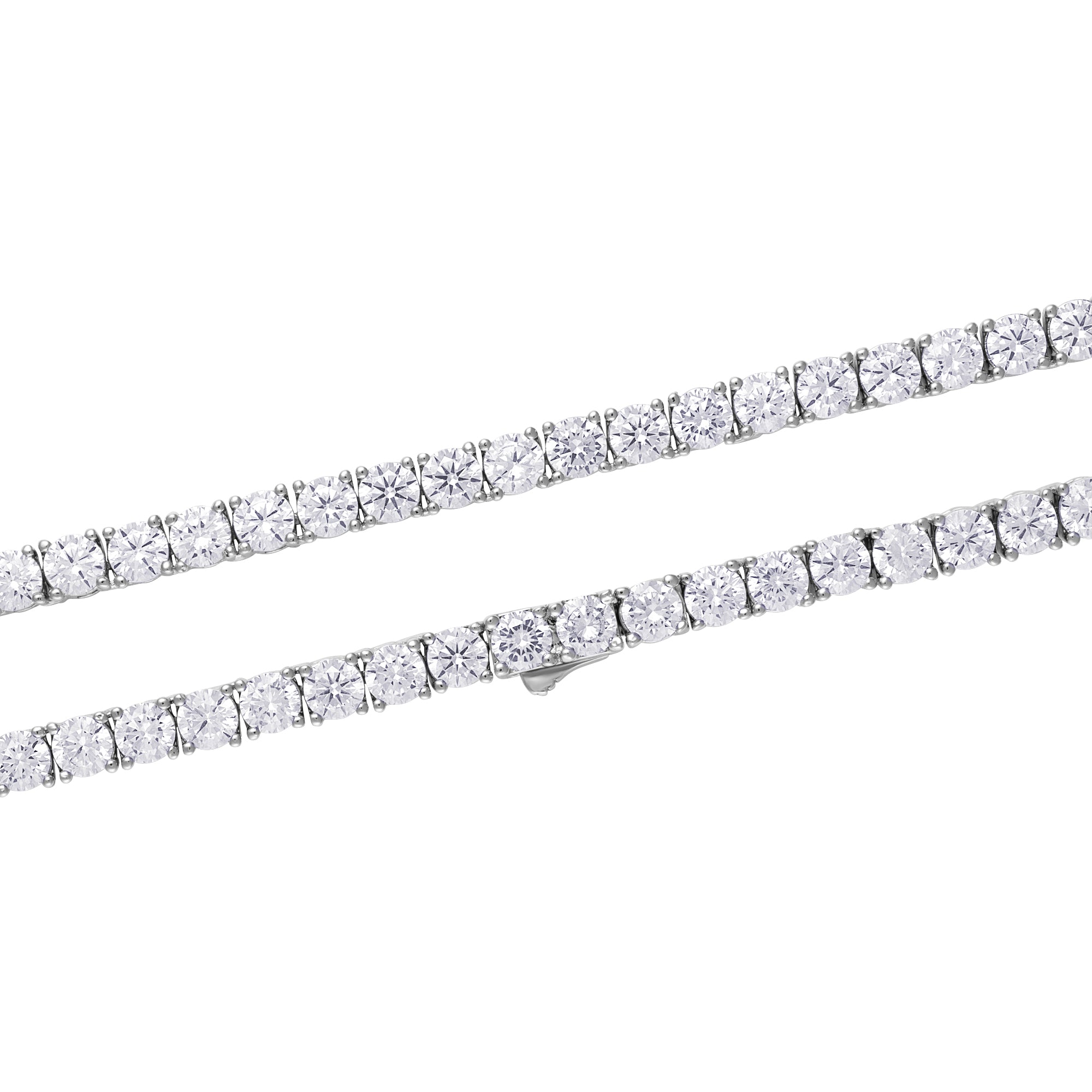 Tennis 4mm Bracelet S925 White Gold