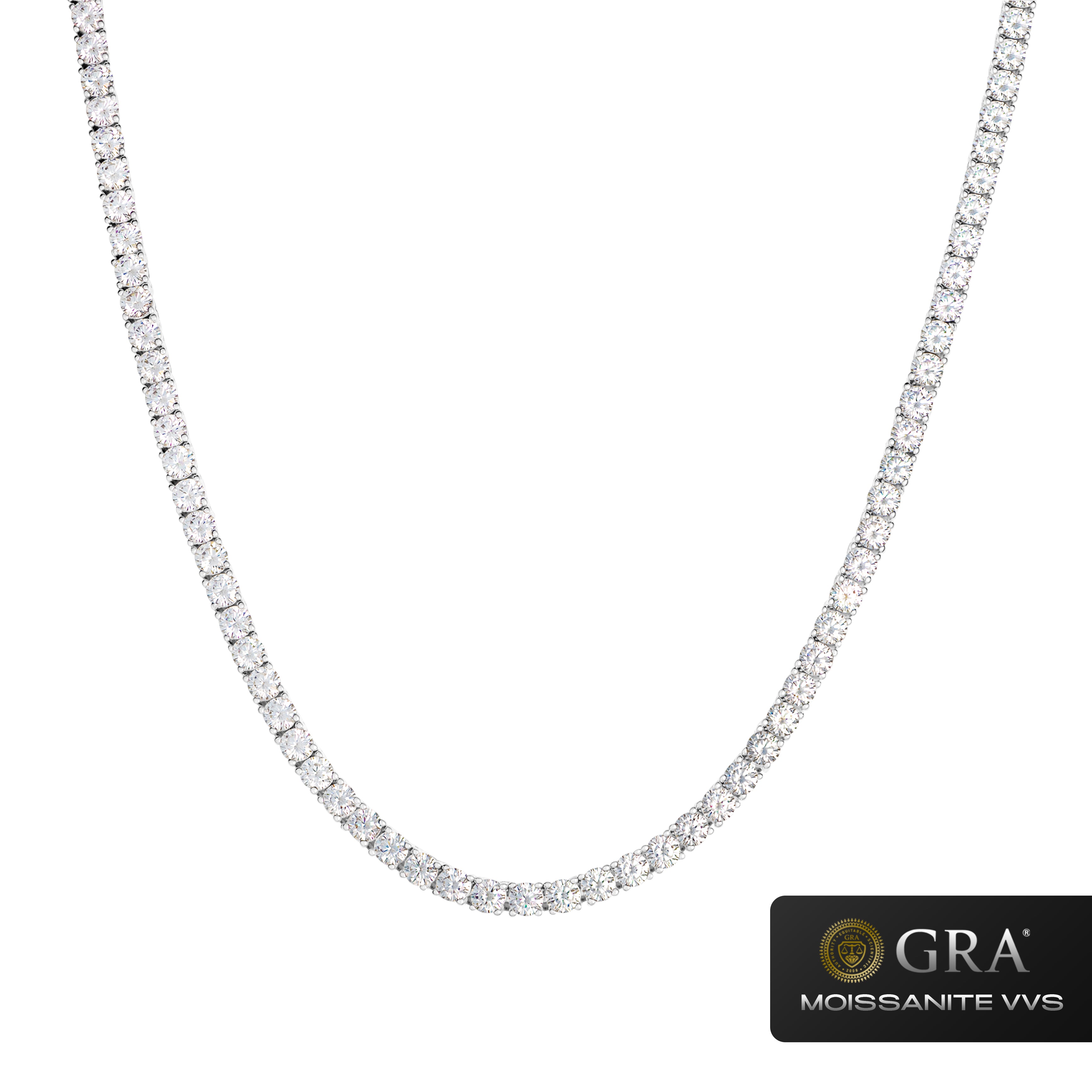 Tennis Chain 4mm VVS Moissanite White Gold