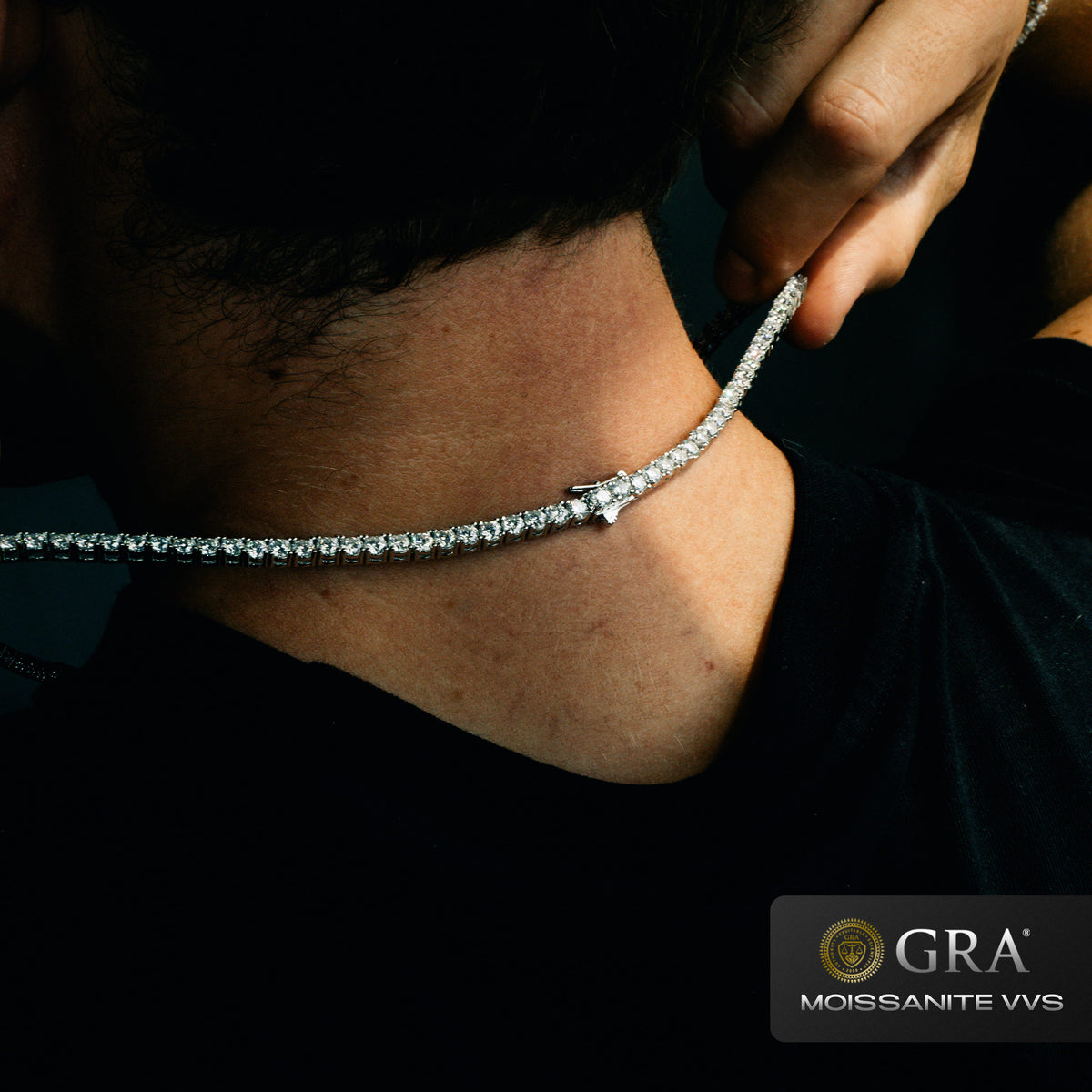 Tennis Chain 4mm VVS Moissanite White Gold
