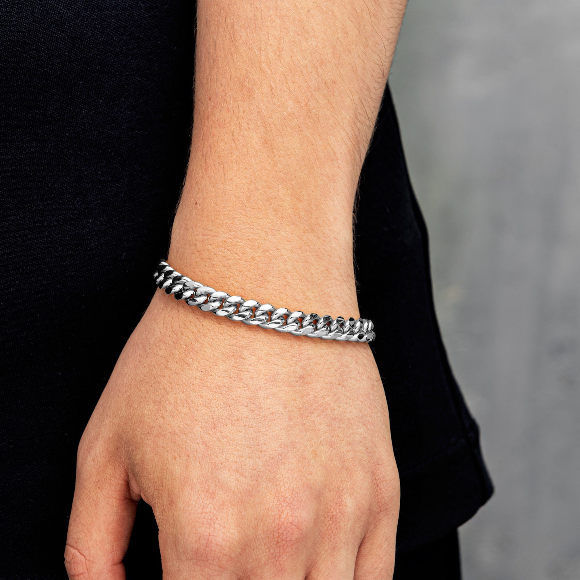 Miami Cuban Link Bracelet 8mm White Gold