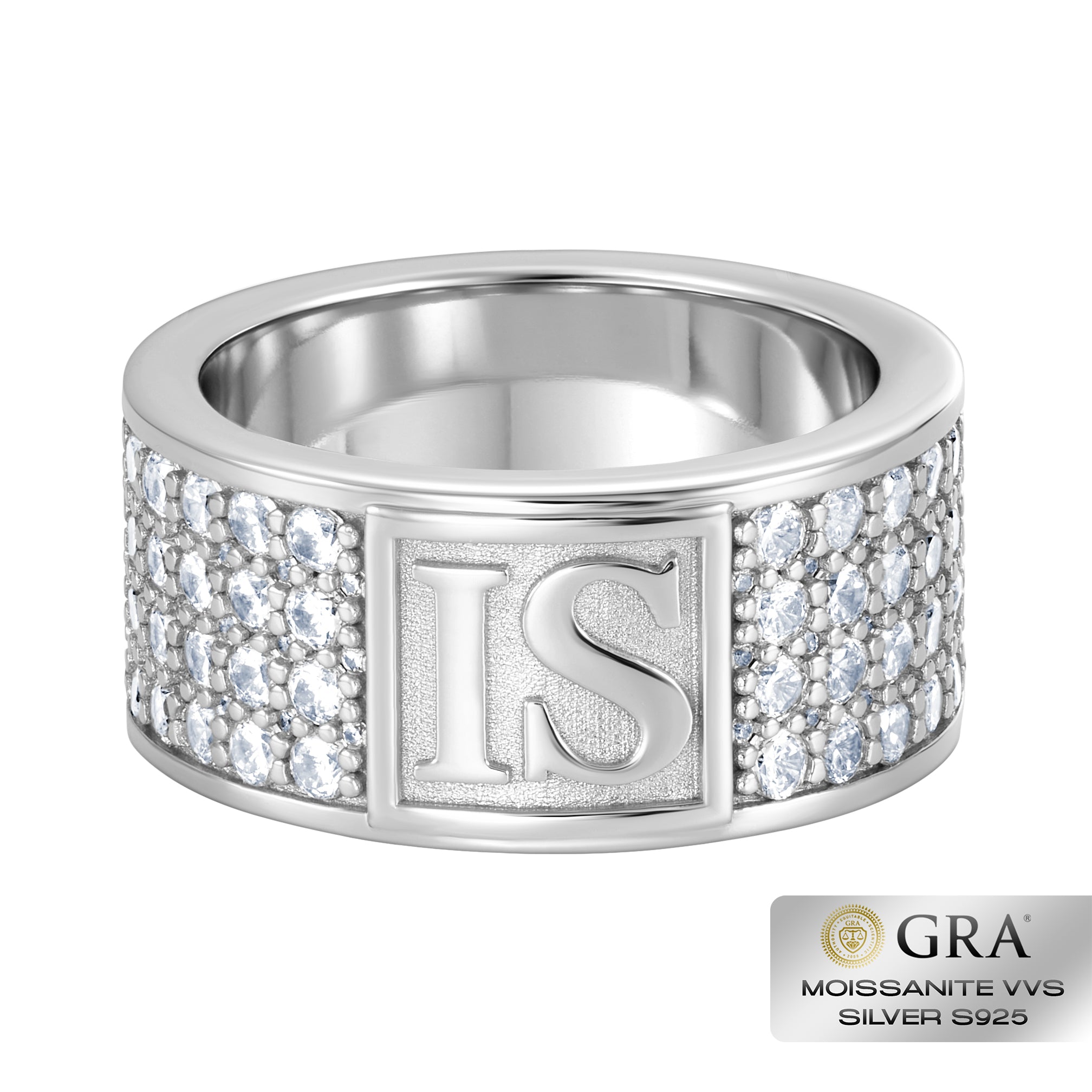 Diamond Band IS Ring Moissanit VVS S925 White Gold