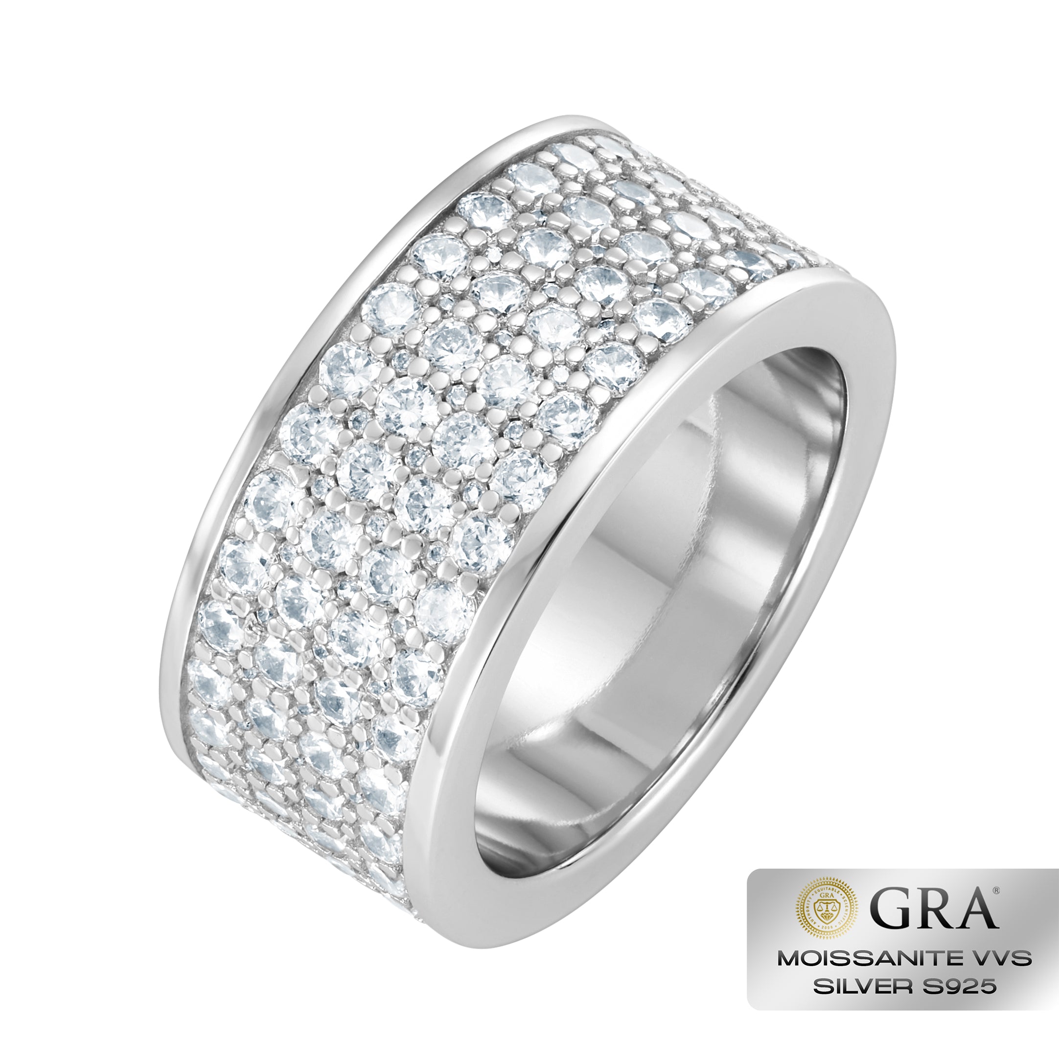 Diamond Band IS Ring Moissanit VVS S925 White Gold