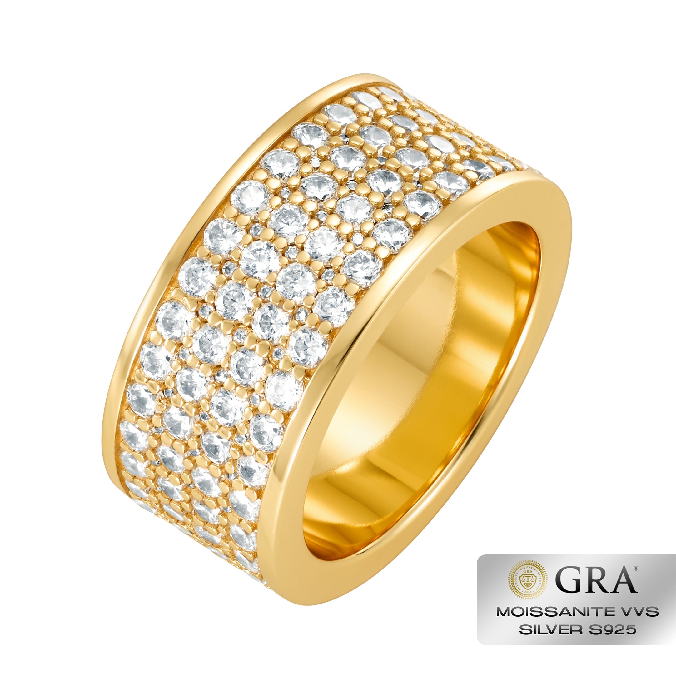 Diamond Band IS Ring Moissanit VVS S925 Gold