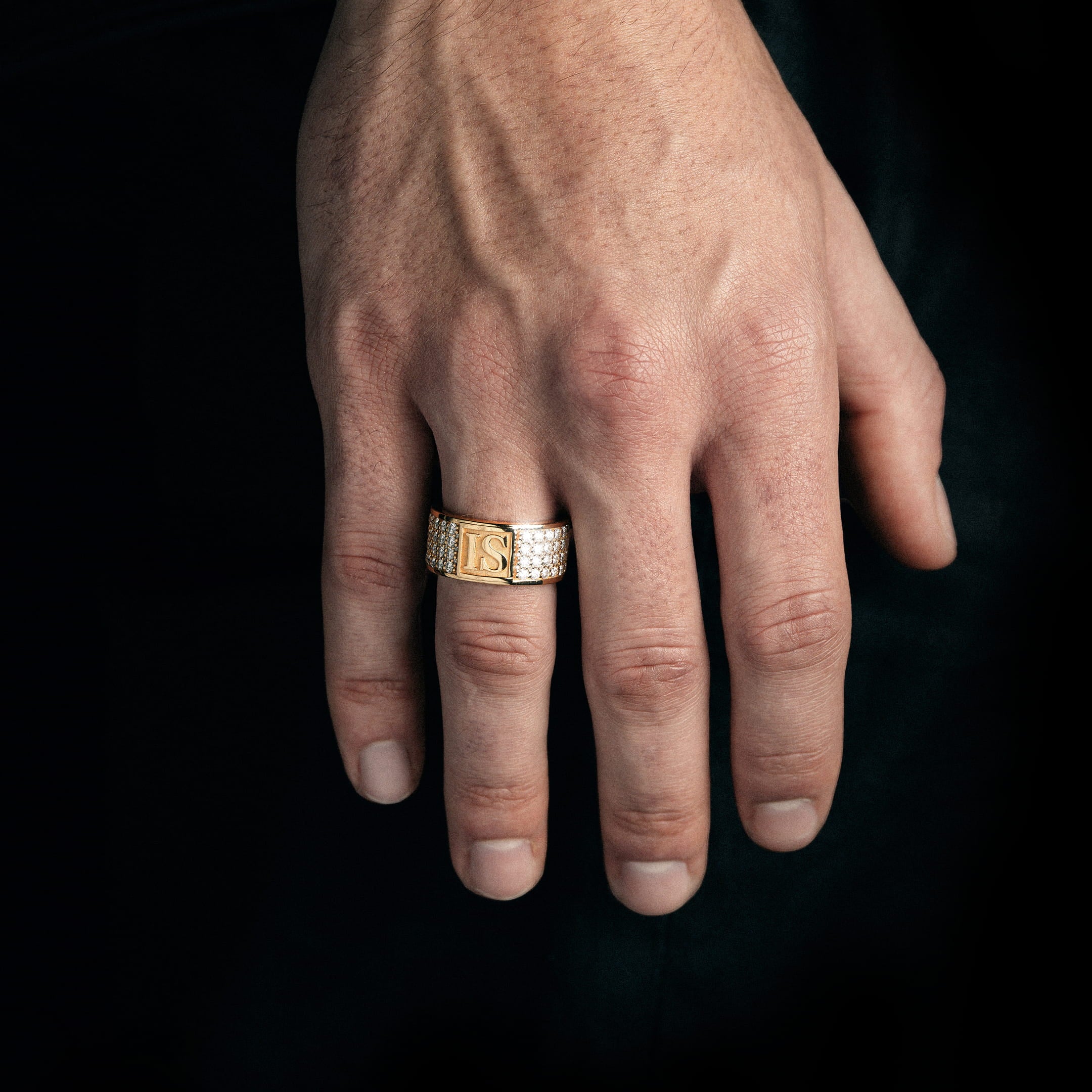 Diamond Band IS Ring Moissanit VVS S925 Gold