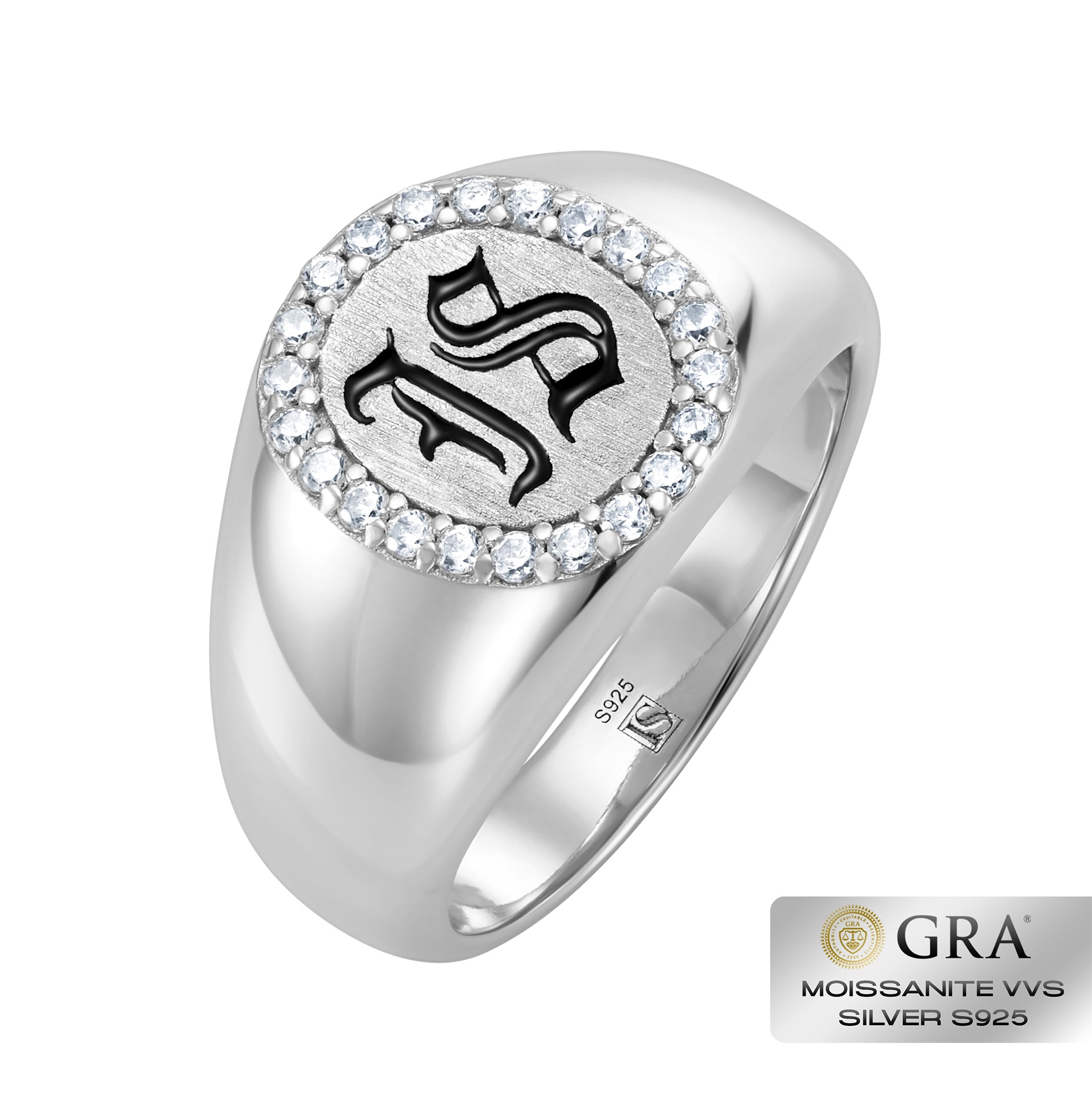 Diamond IS Gothic Ring Moissanit VVS S925 White Gold