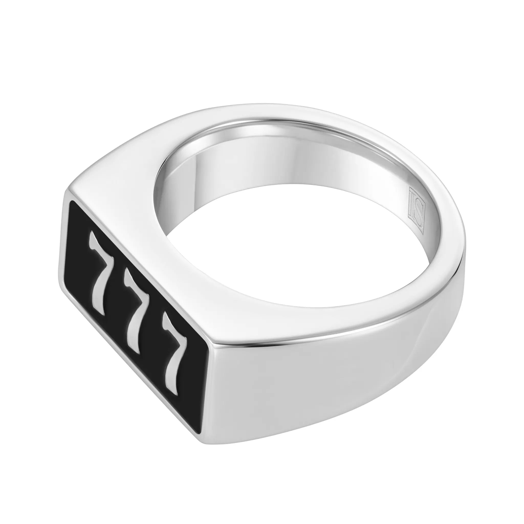 Lucky 777 White Gold Ring