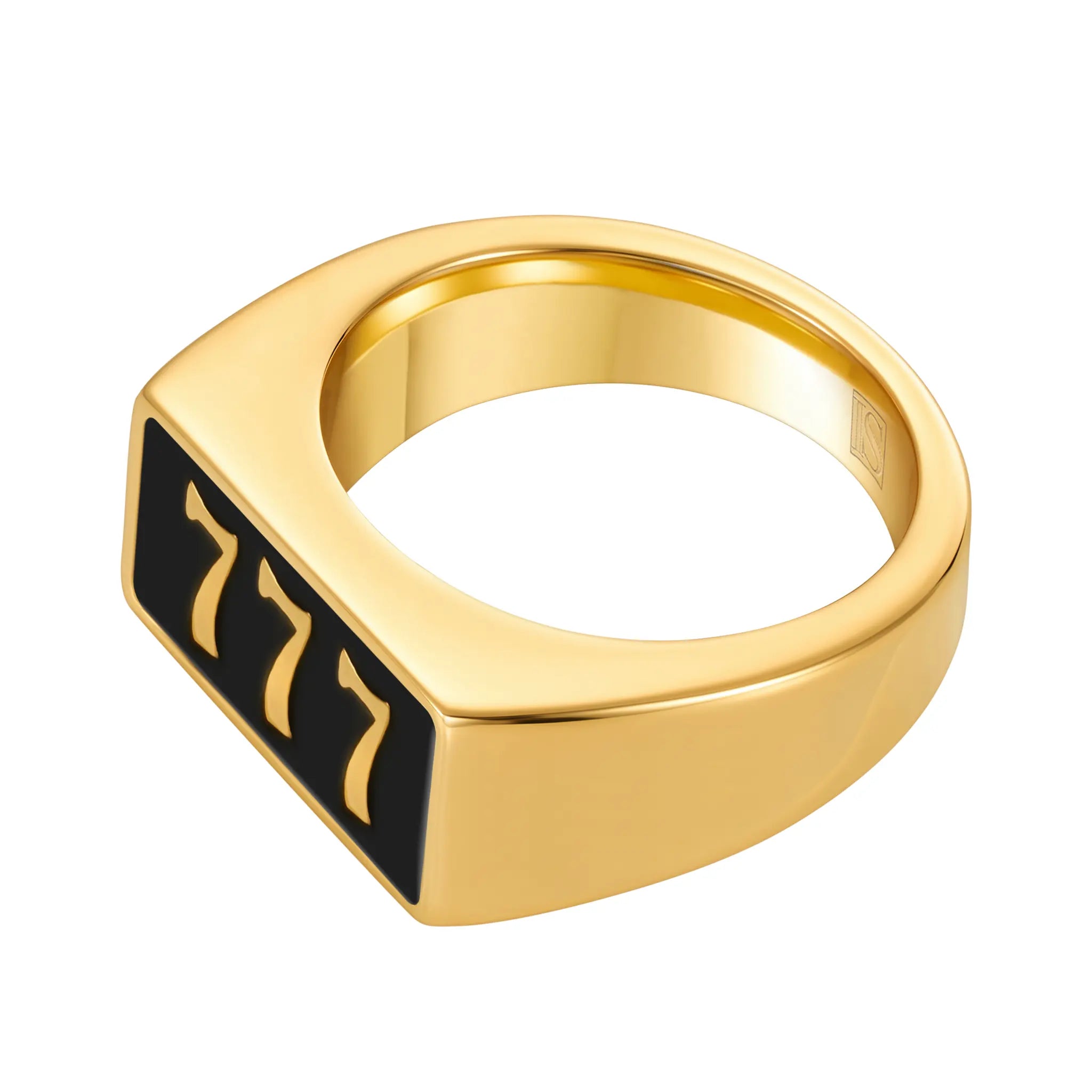 Bague porte-bonheur en or 777