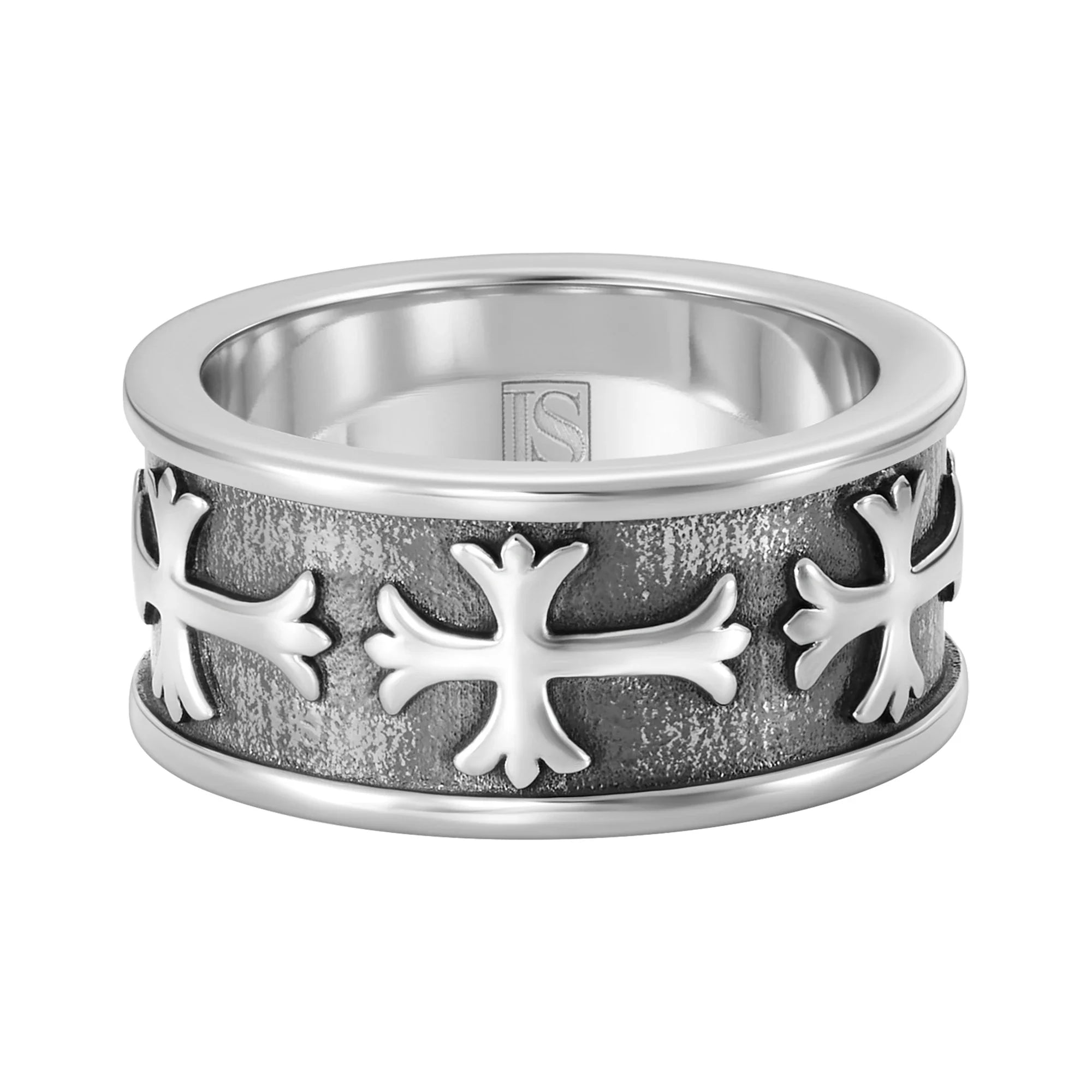 Sharp Cross Ring White Gold