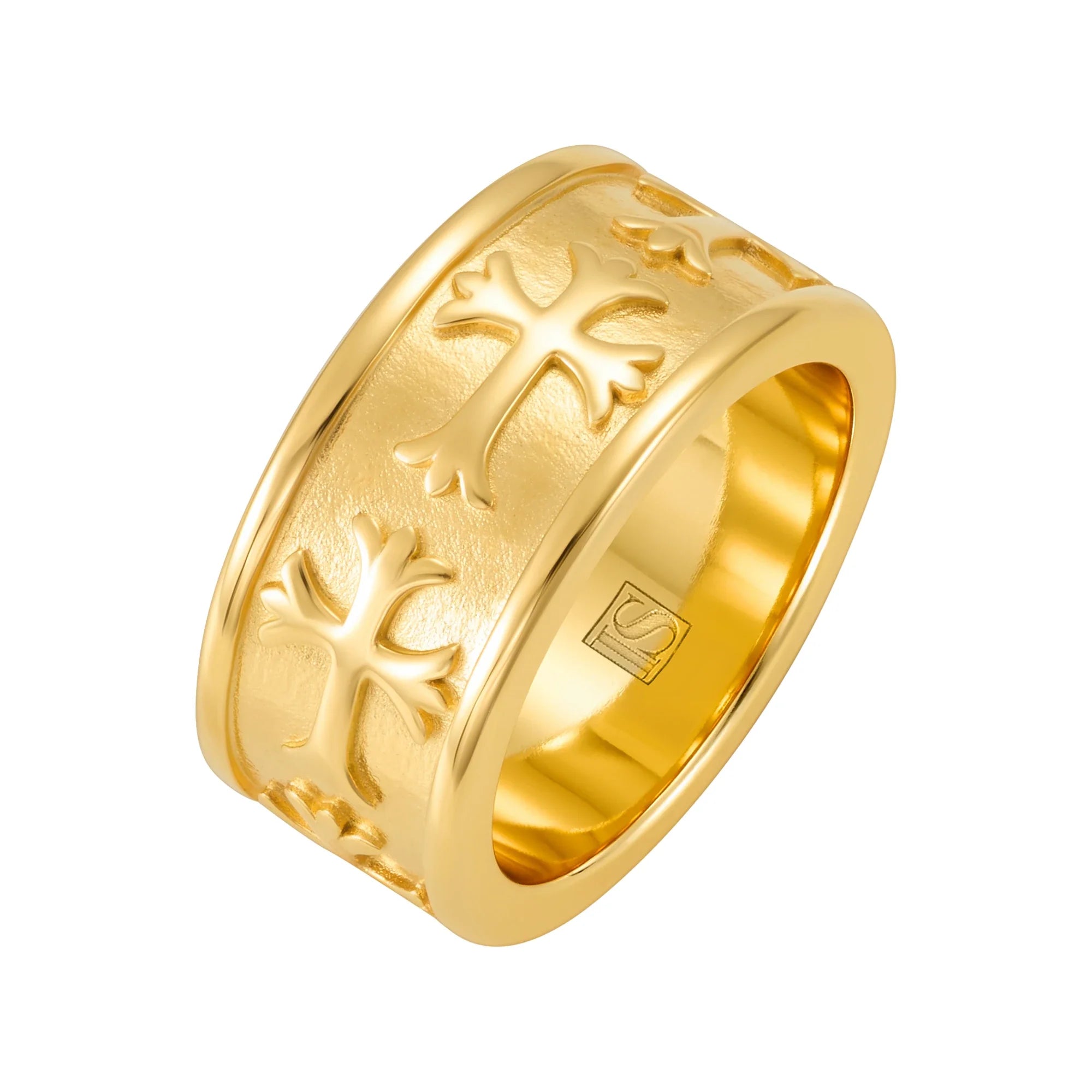 Sharp Cross Gold Ring