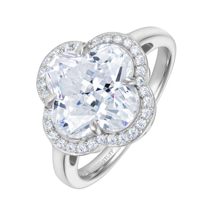 Diamond Leaf Clover White S925 ring