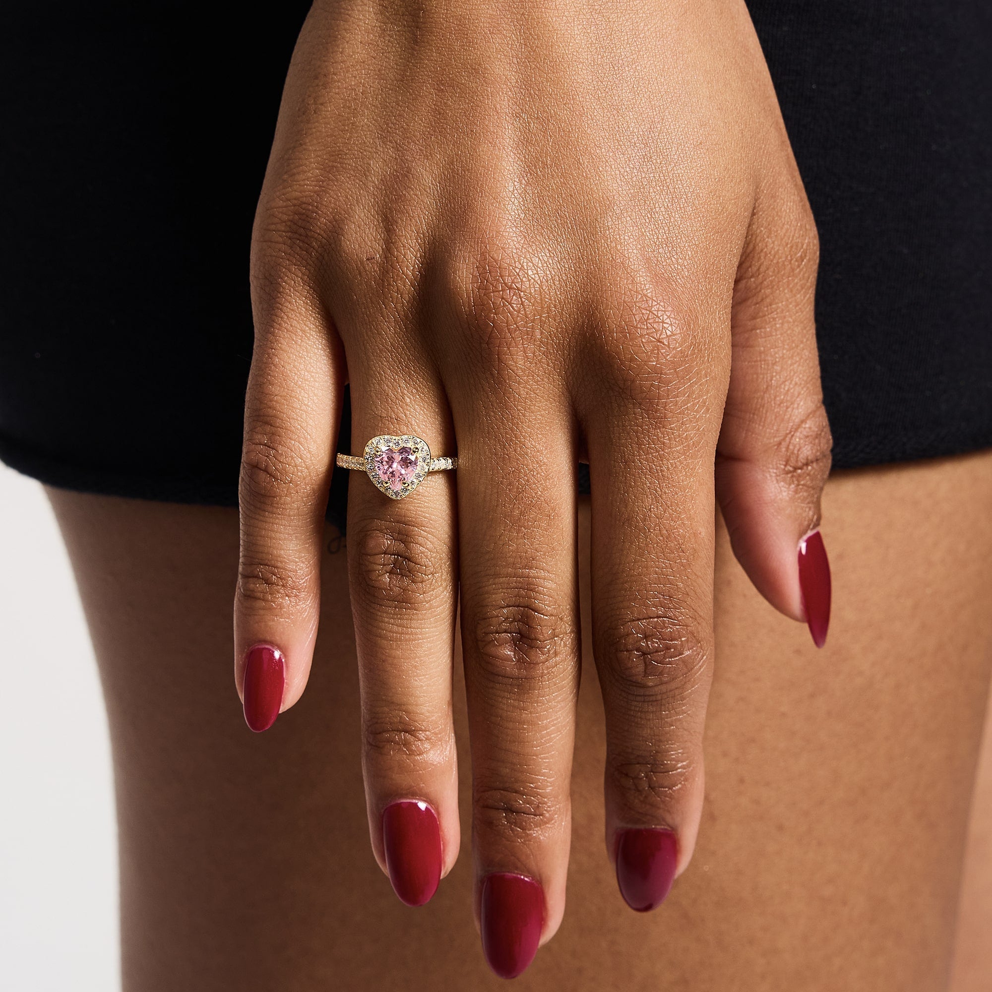 Heart Gem Pink Gold Heart S925 ring