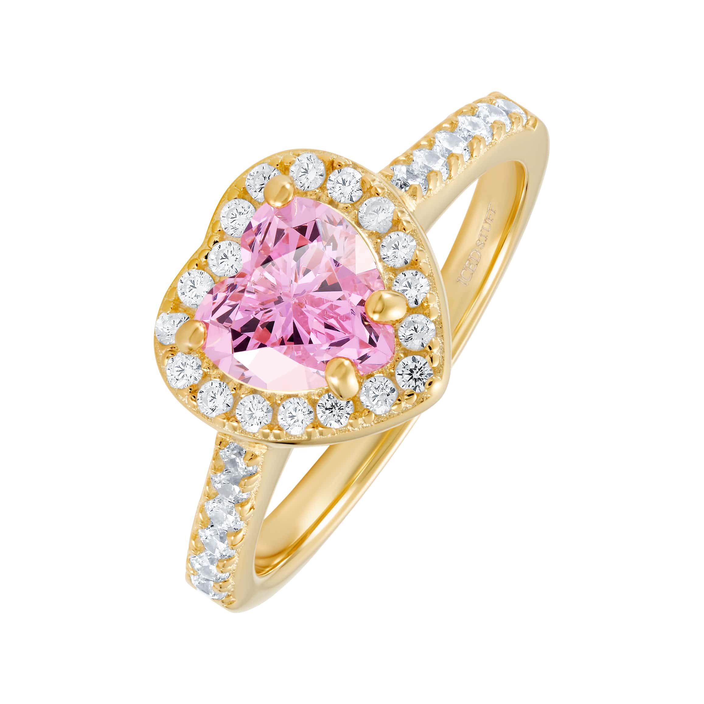 Heart Gem Pink Gold Heart S925 ring