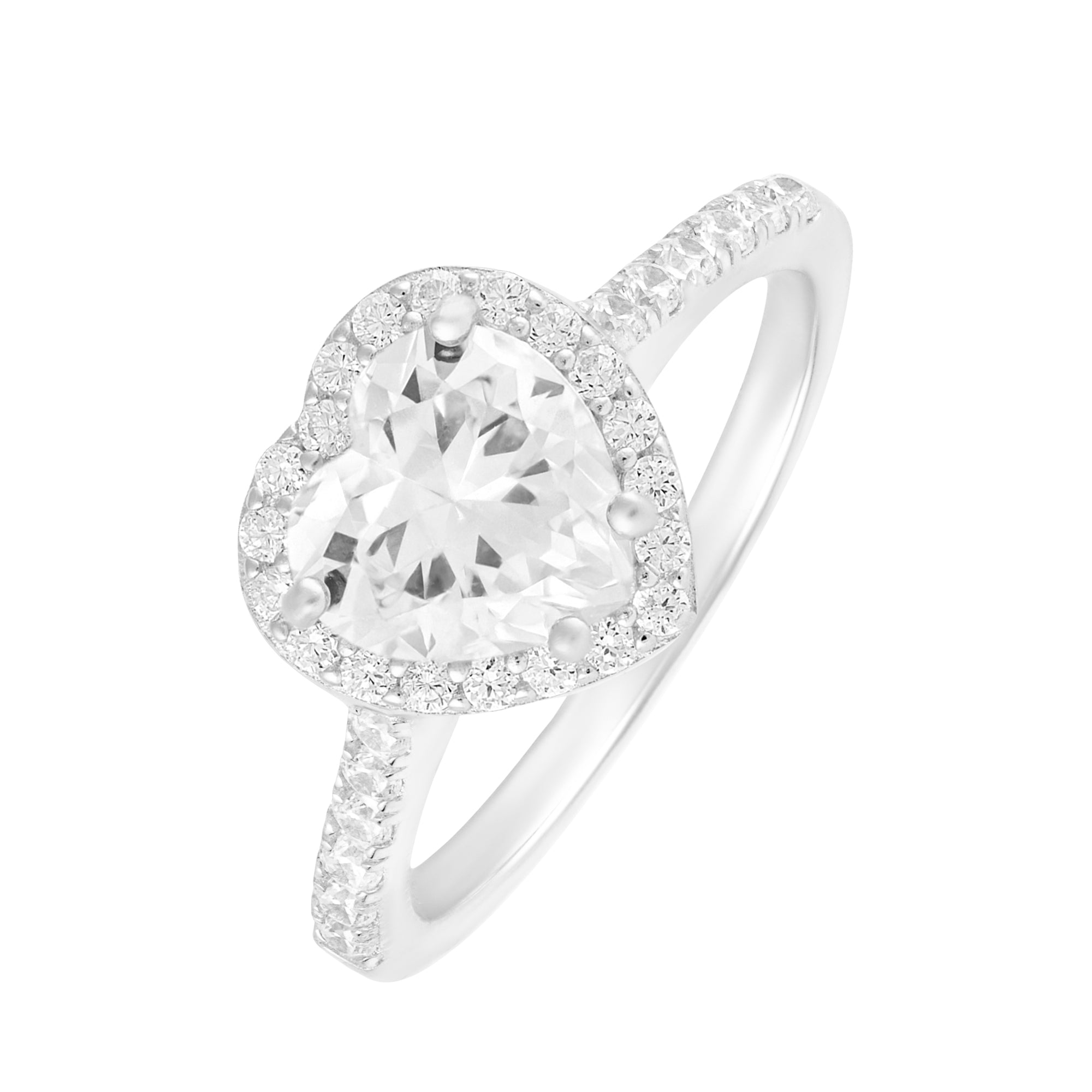 Heart Gem White Ring Heart S925