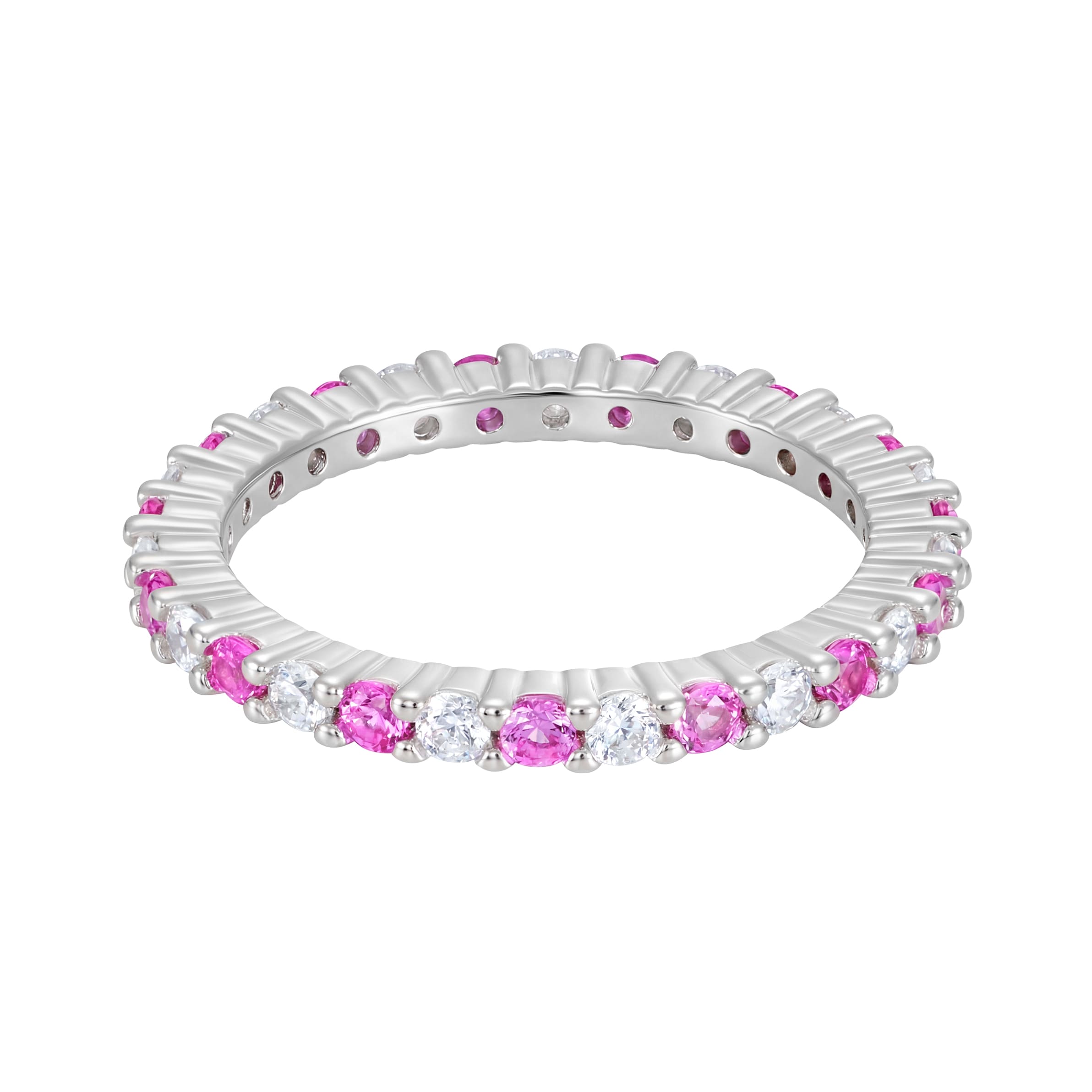 Micro Tennis Diamond Pink & White S925 ring