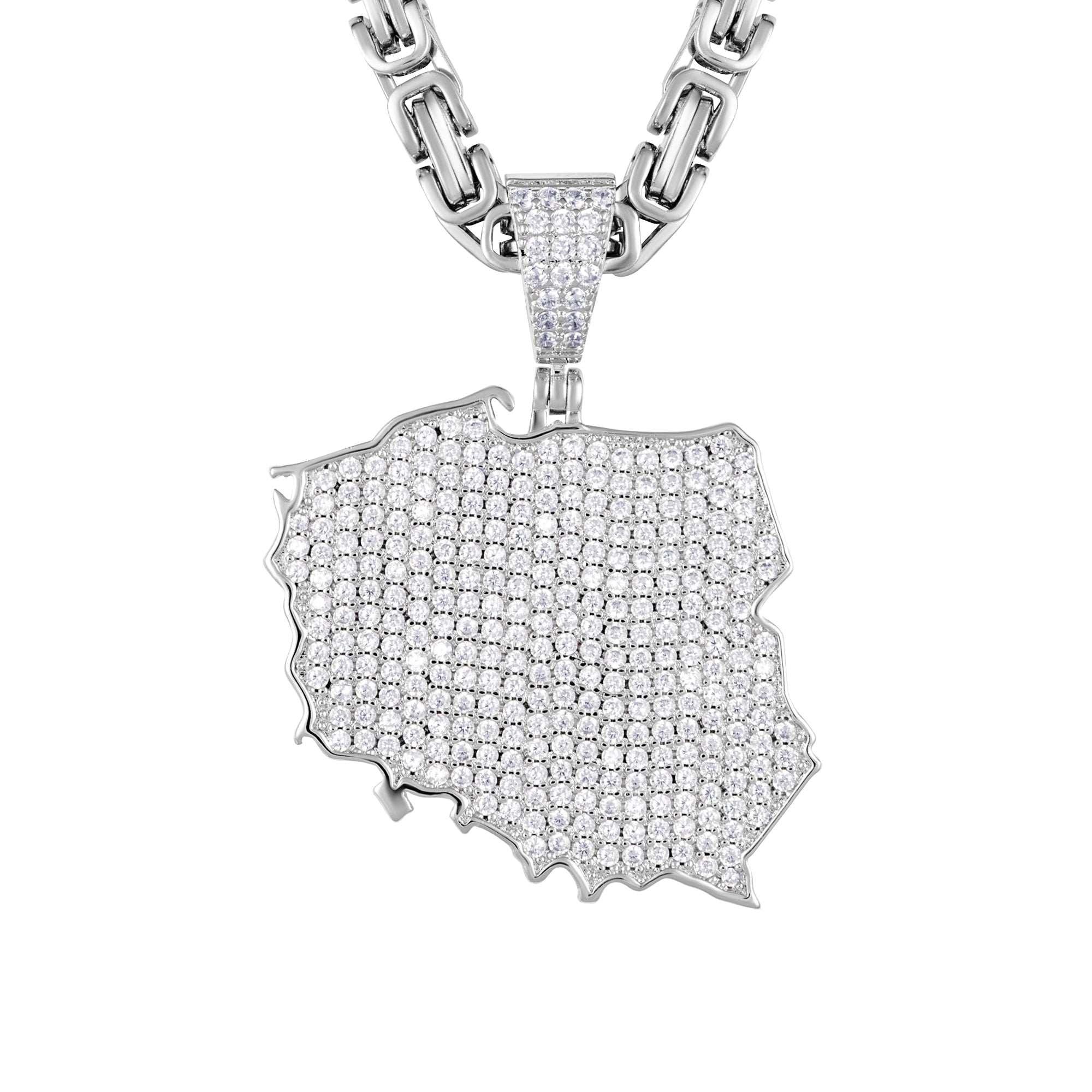 Map of Poland White Gold