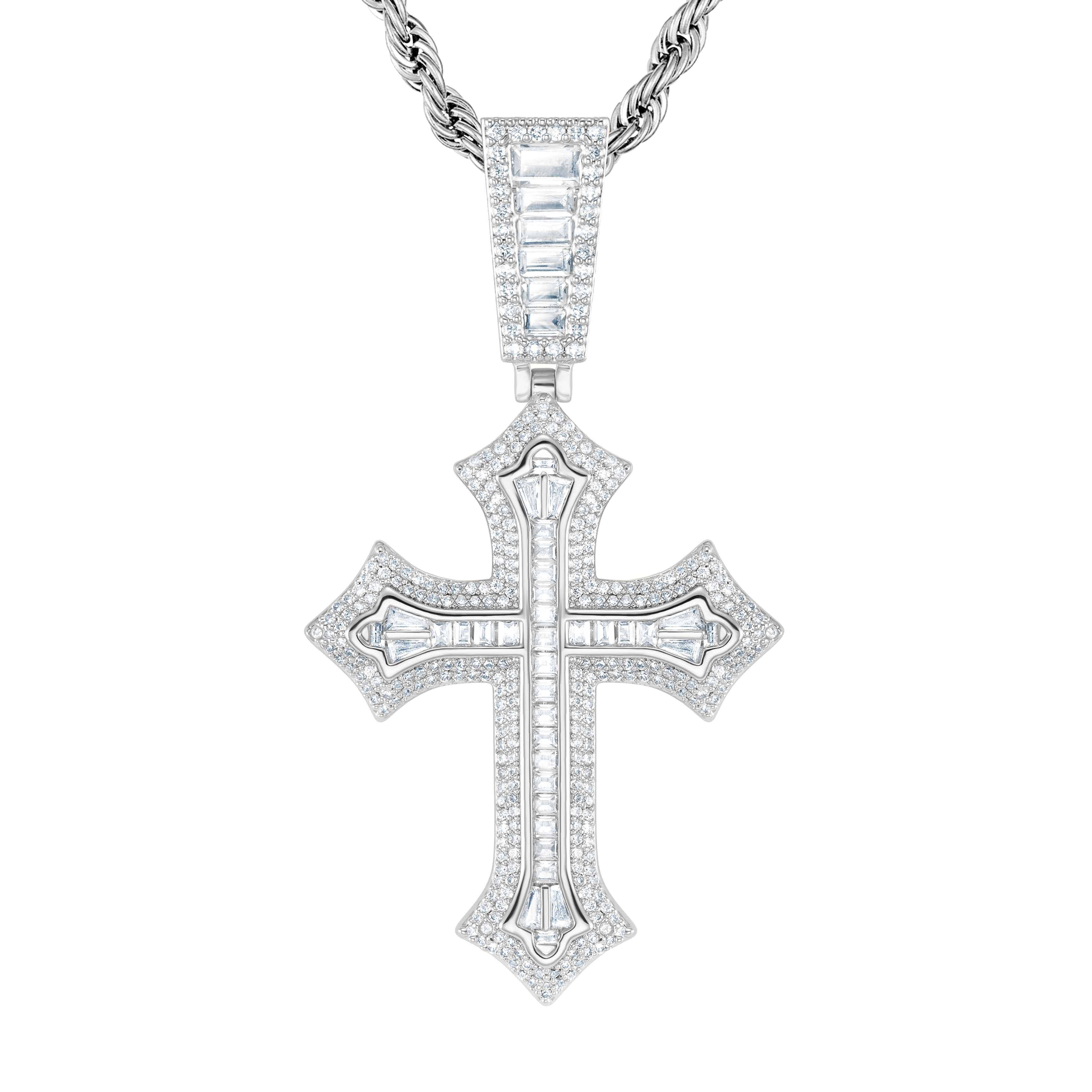 Pendentif croix Premium 2Pac en or blanc