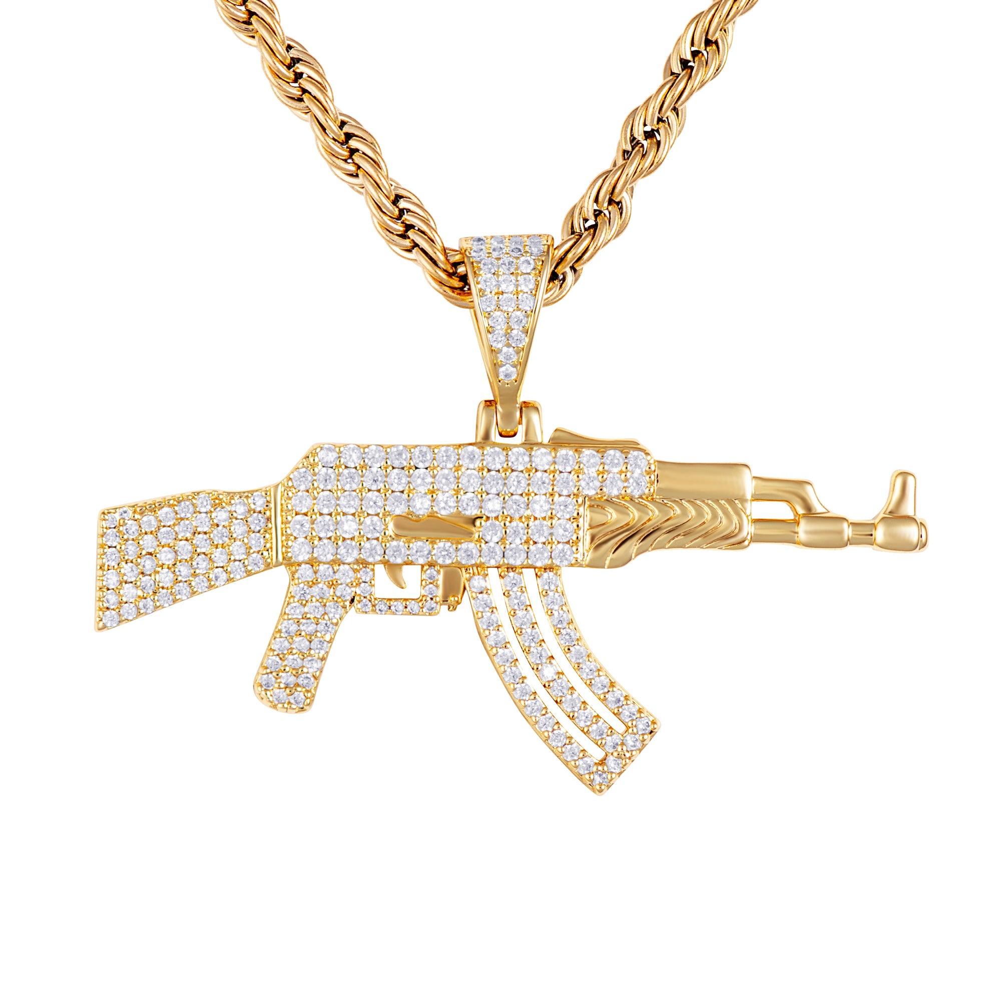 AK-47 Gun Pendant Gold