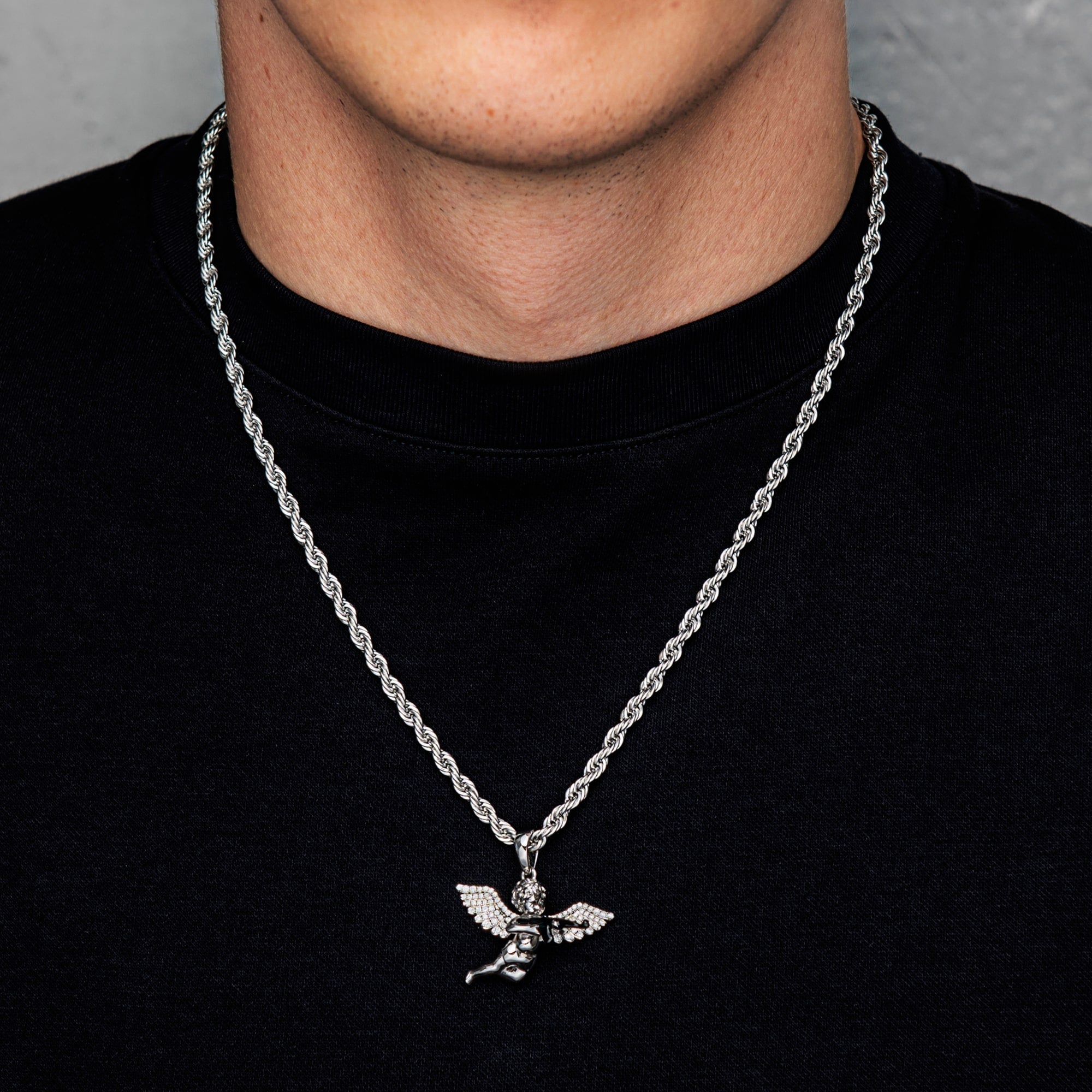 Angel of War Pendant White Gold