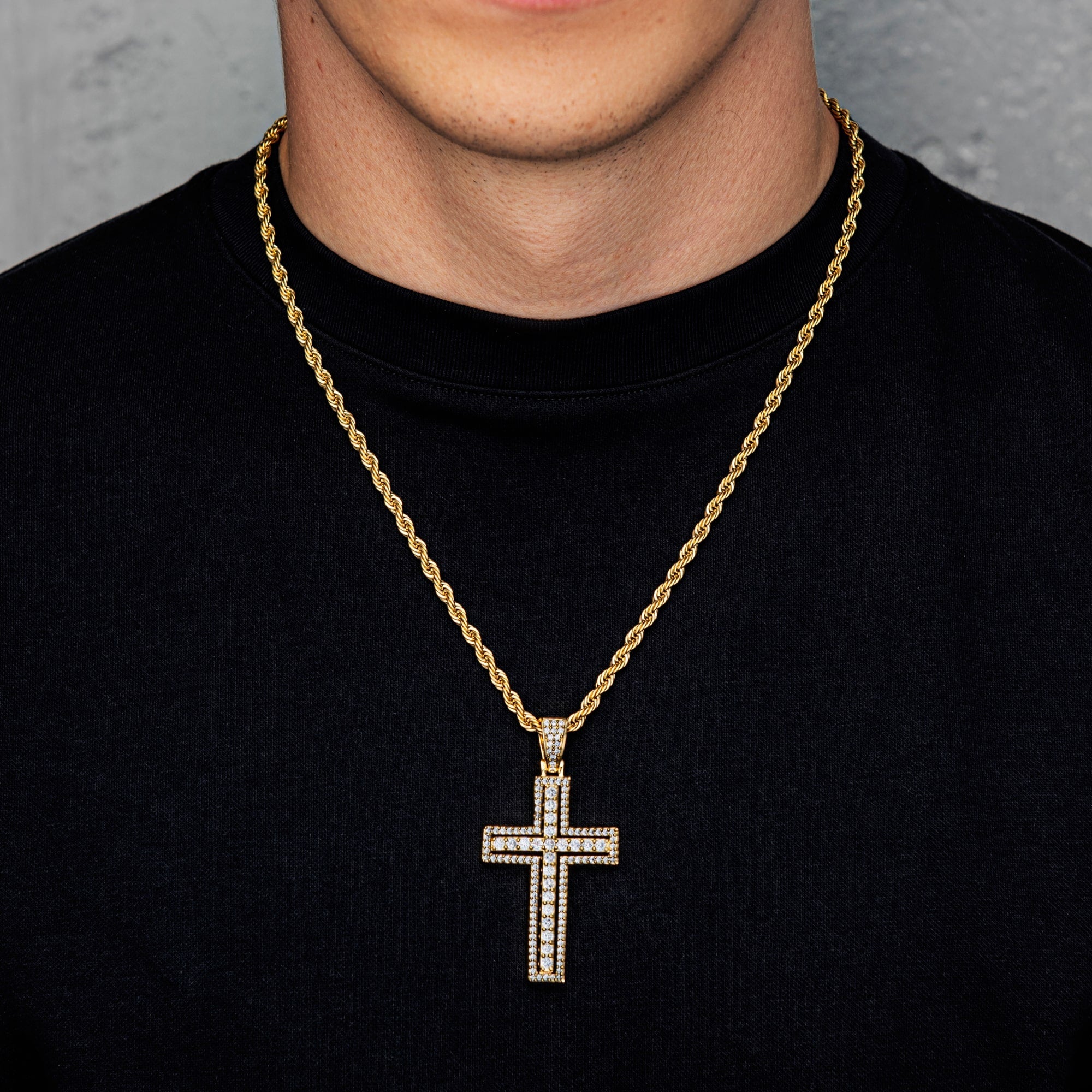 Cut Cross Pendant Gold