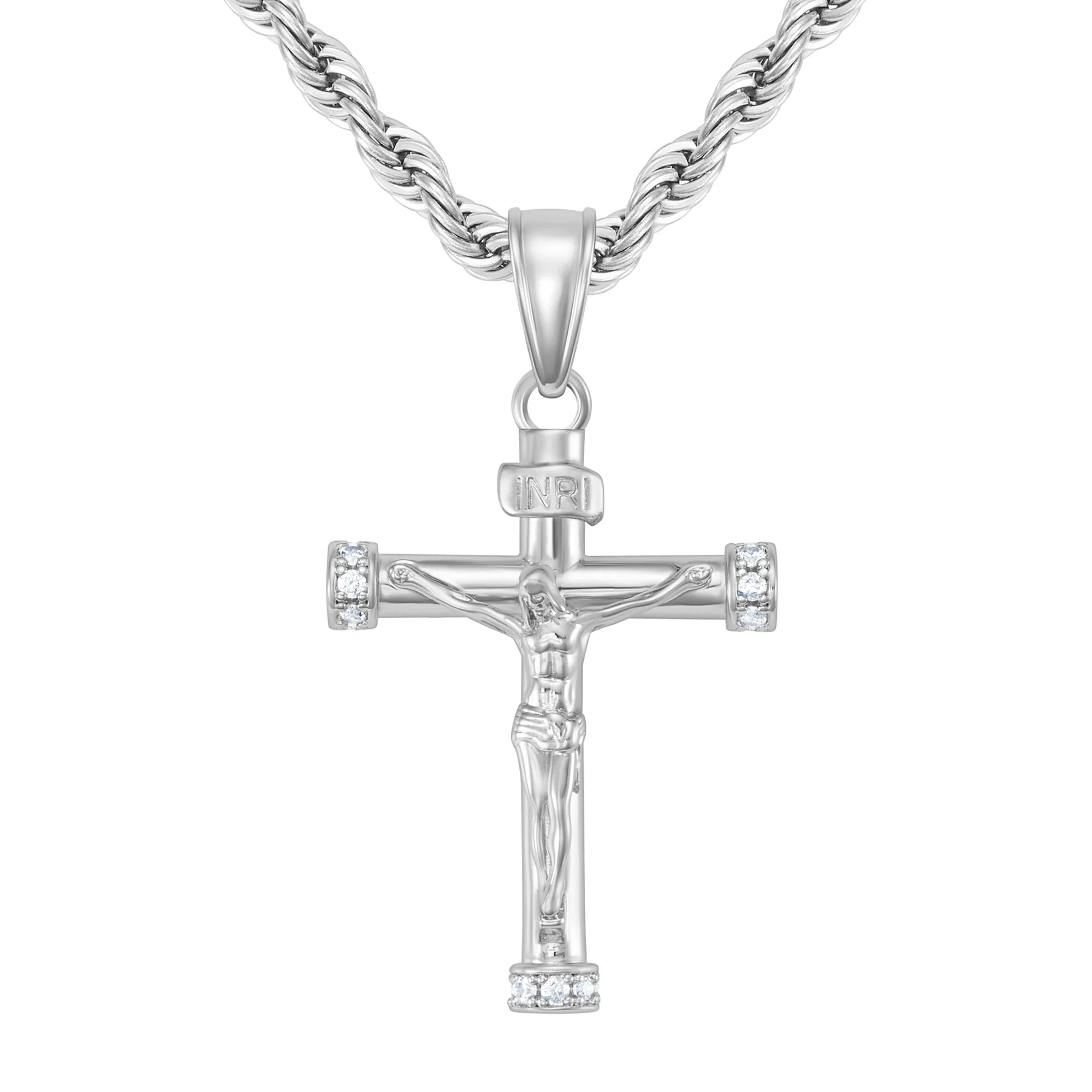 Diamond Crucifix pendant in White Gold