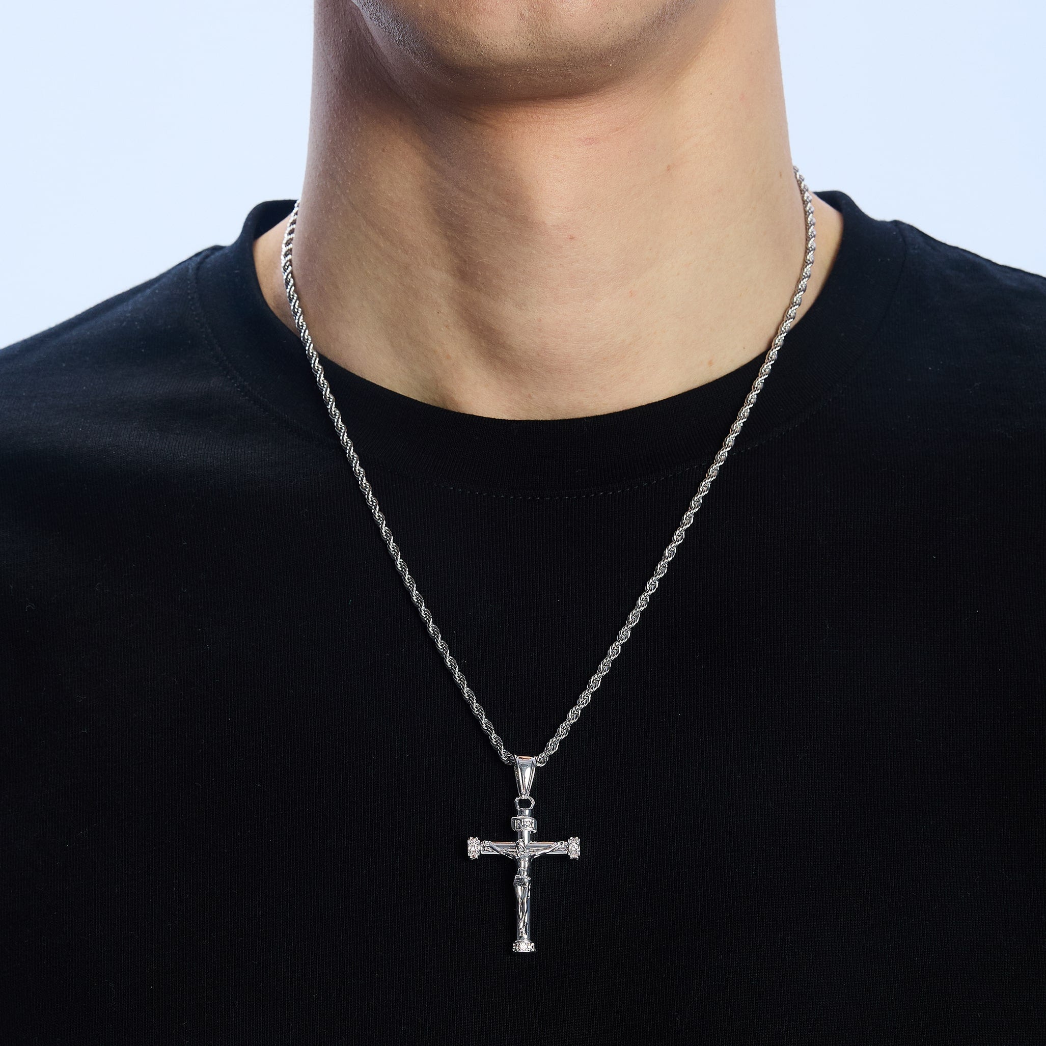 Diamond Crucifix pendant in White Gold