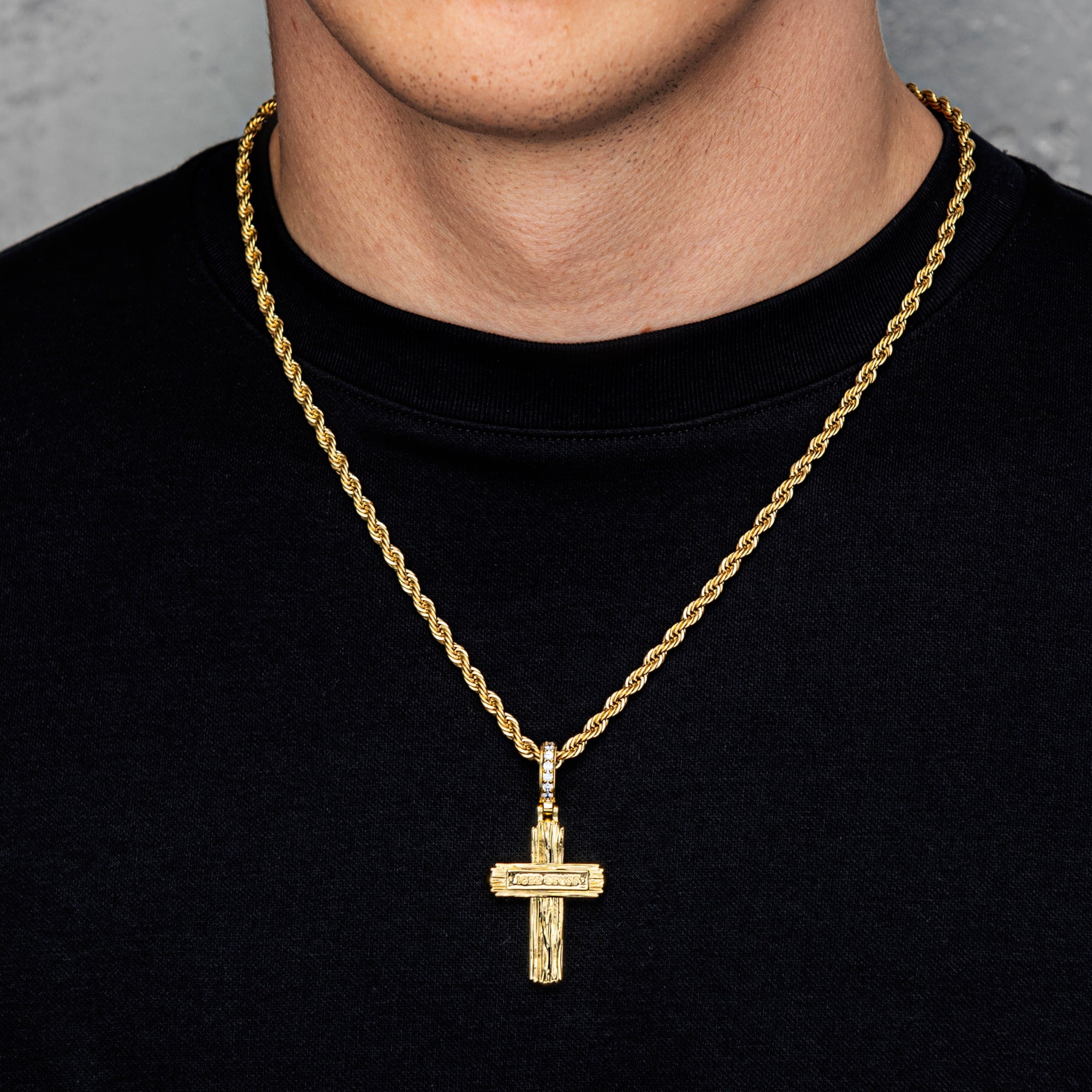 Flip Cross Pendant Double-Sided Cross Gold