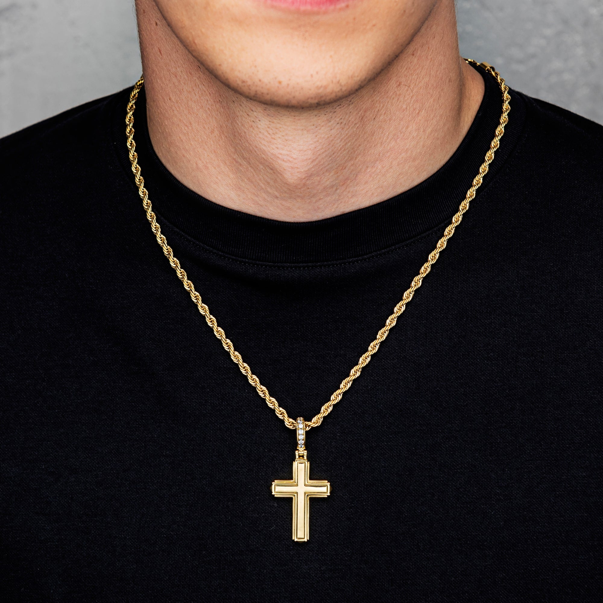 Flip Cross Pendant Double-Sided Cross Gold
