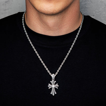 Reborn Cross Pendant, White Gold
