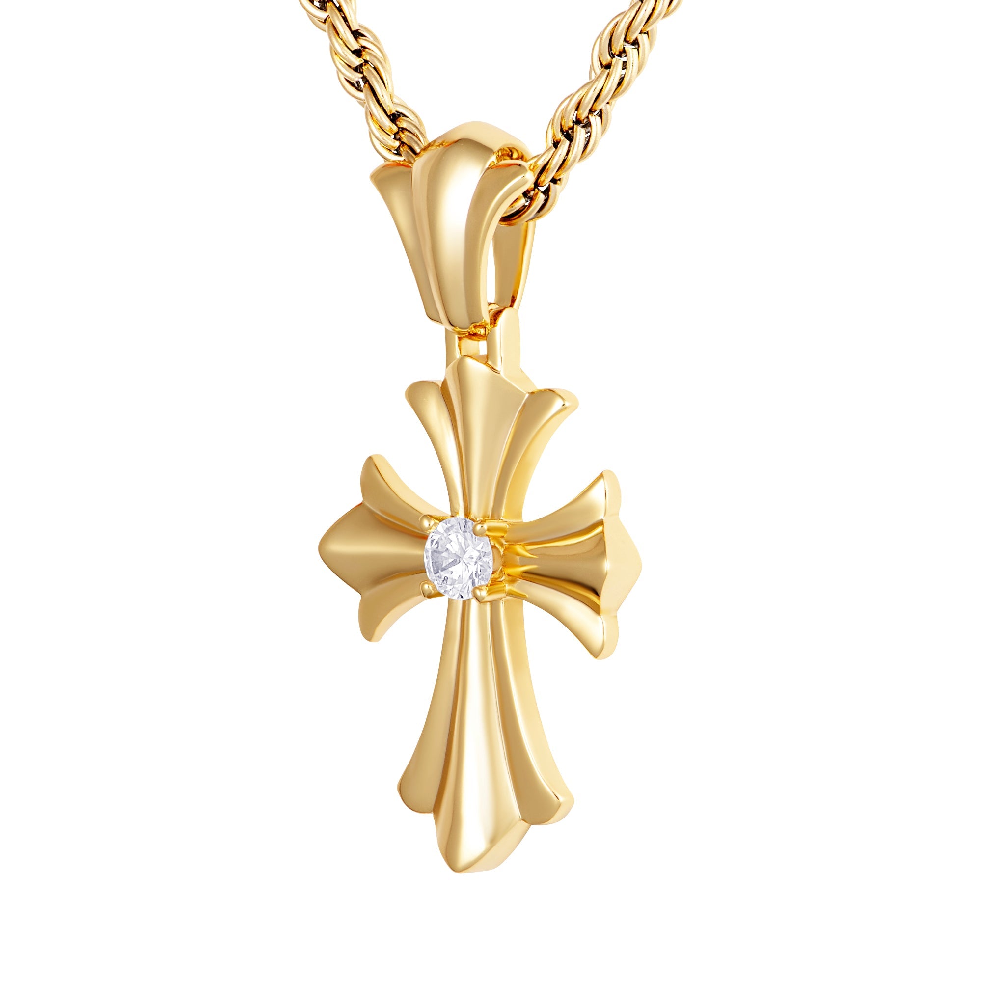 Reborn Cross Pendant Gold
