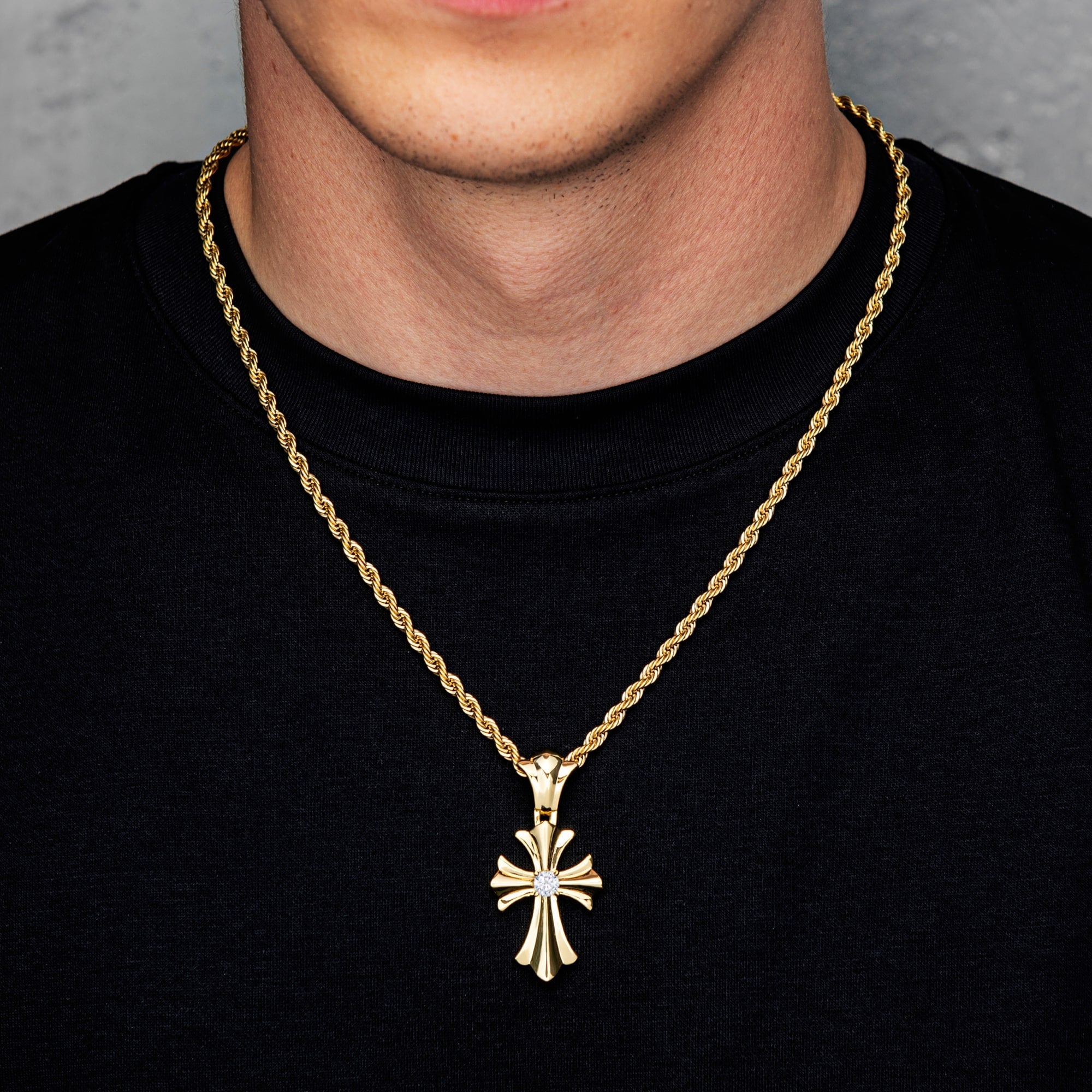 Reborn Cross Pendant Gold