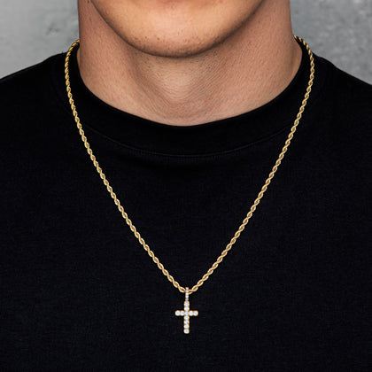 Pendentif Croix Micro Diamant Or
