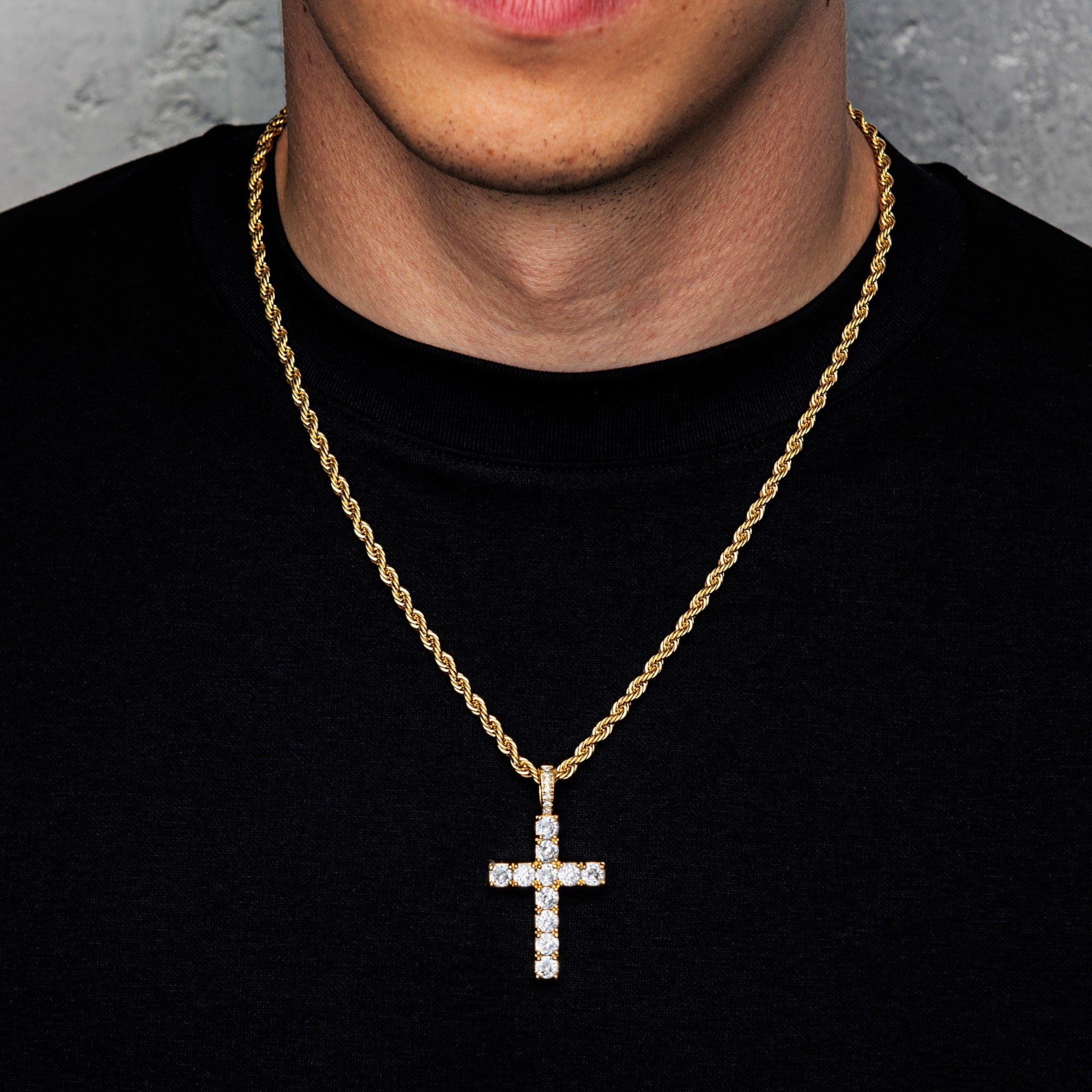 Diamond Cross Pendant Gold