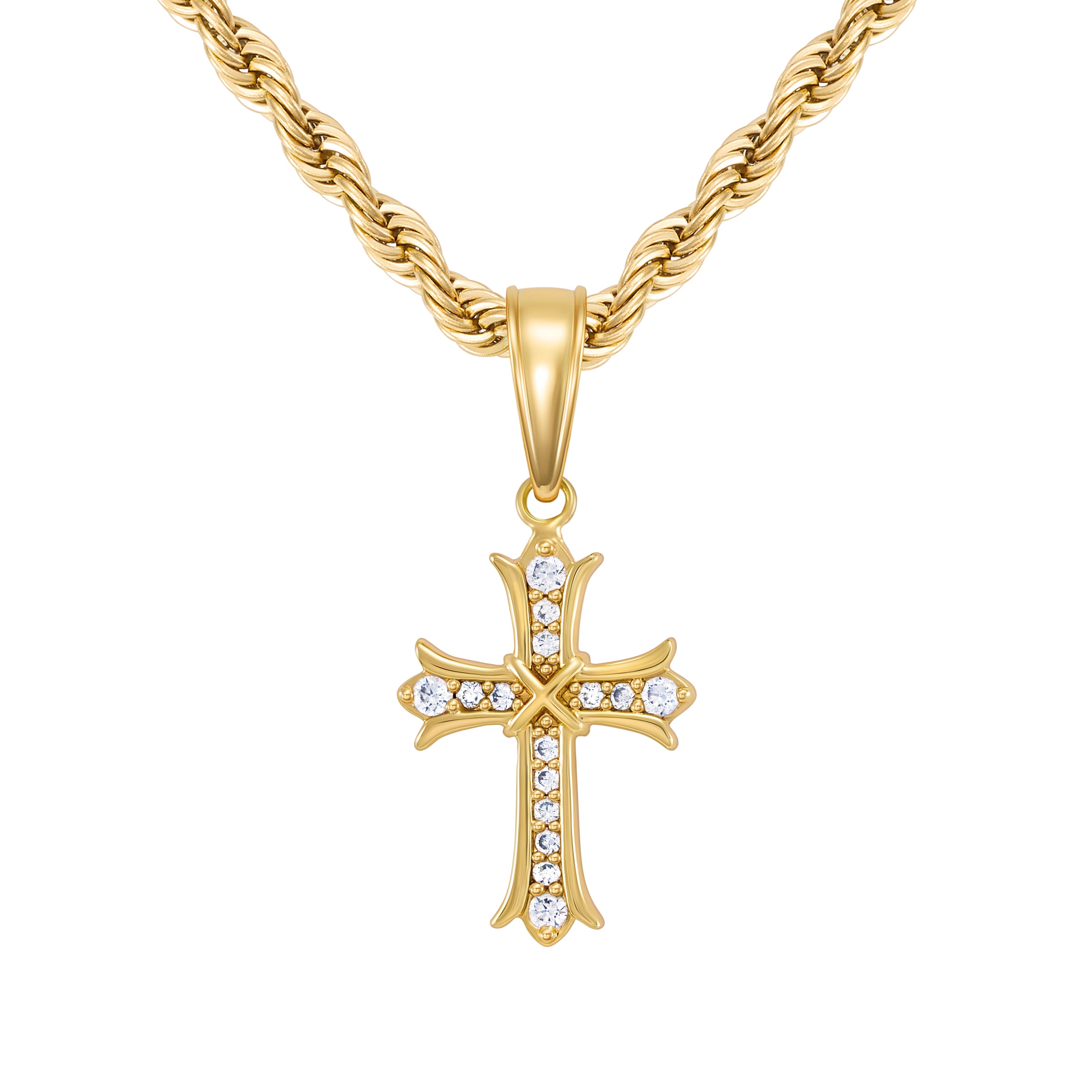 Micro Sharp Cross Pendant | Gold | ICED STUFF®