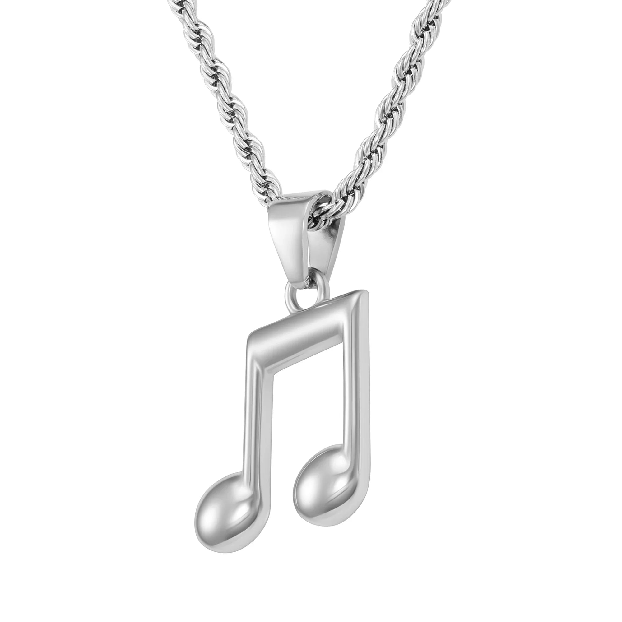 Note Pendant, White Gold