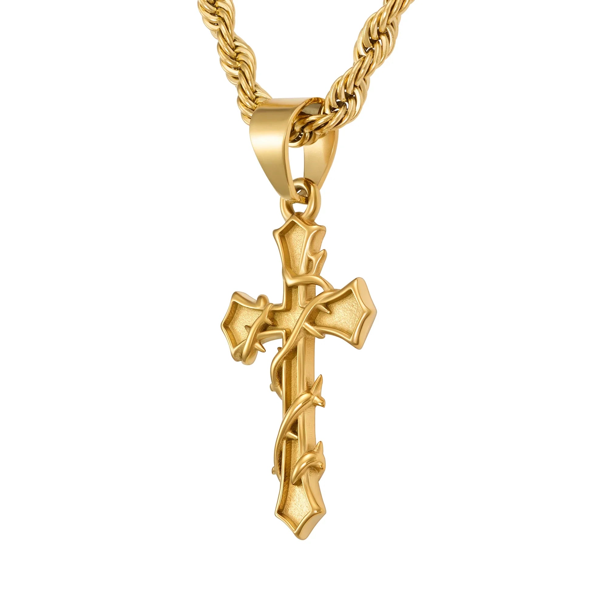 Thorn Cross Gold Pendant