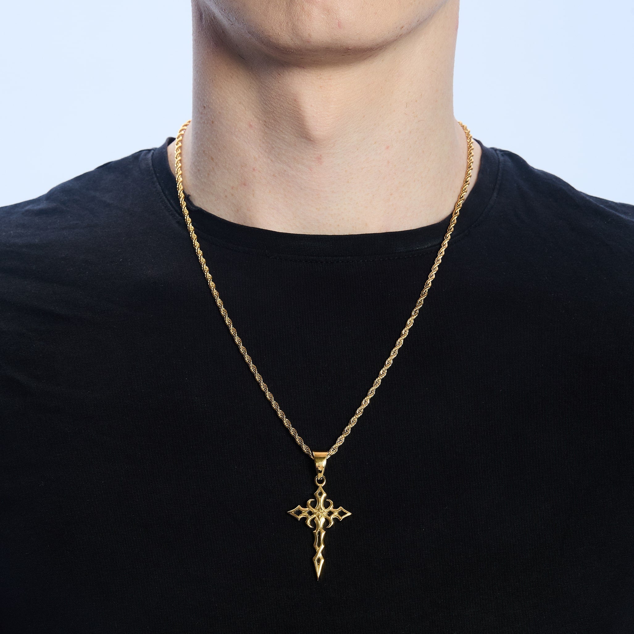 Tribal Cross Gold Pendant