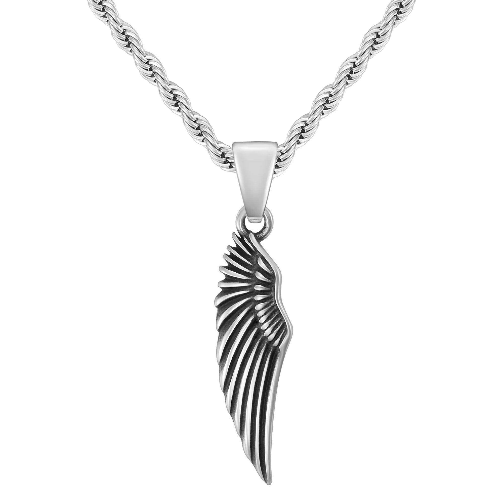 Wing Pendant, White Gold