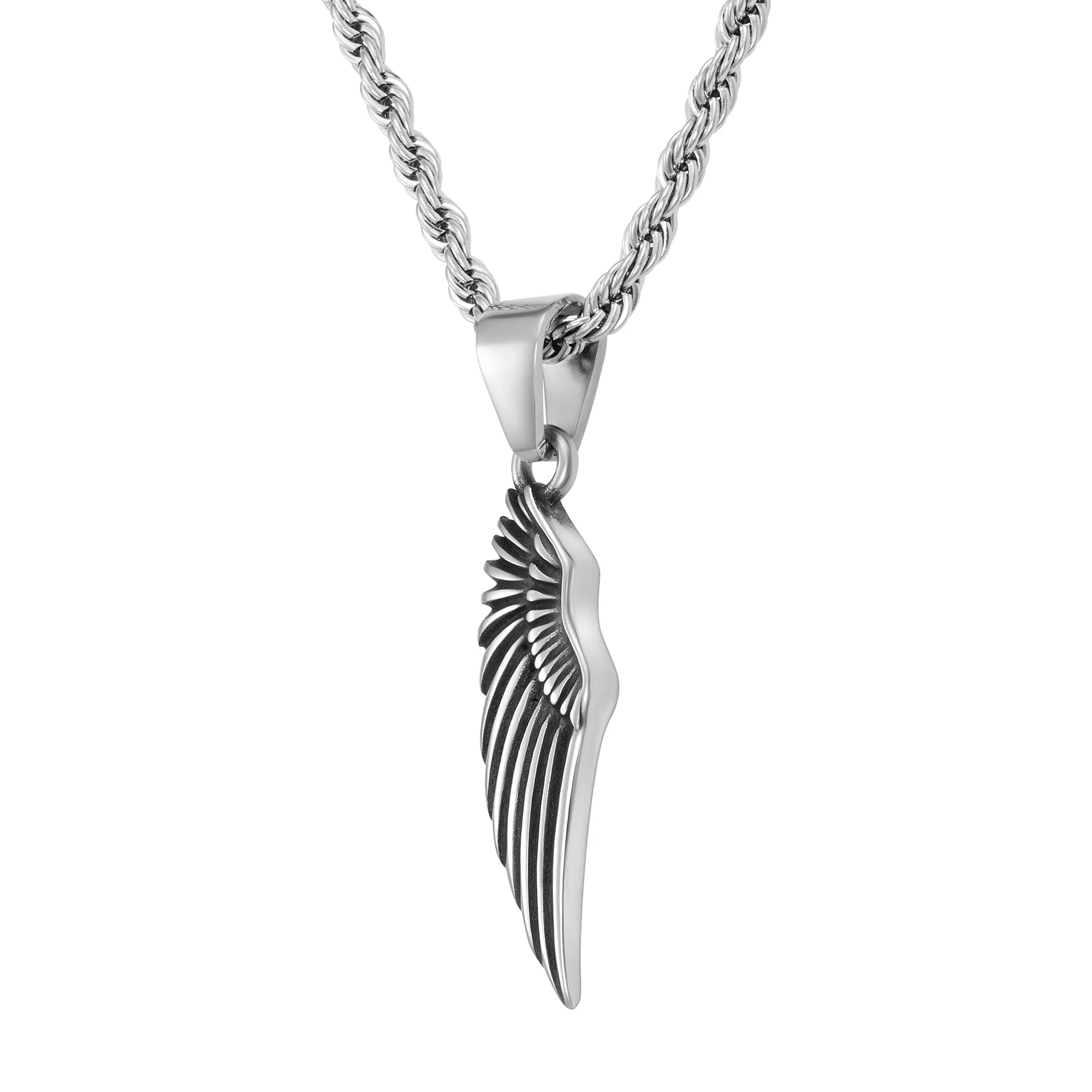 Wing Pendant, White Gold