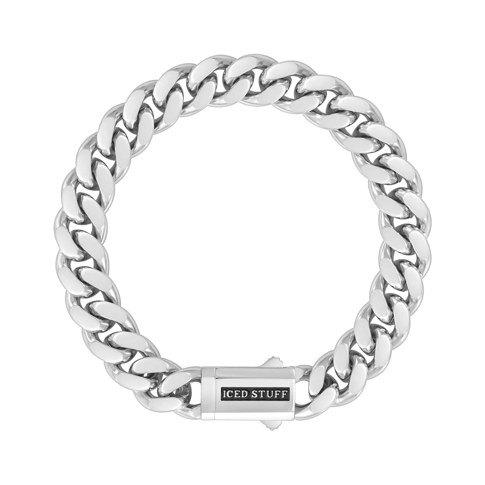 Premium Curb Cuban Link Bracelet 10mm White Gold