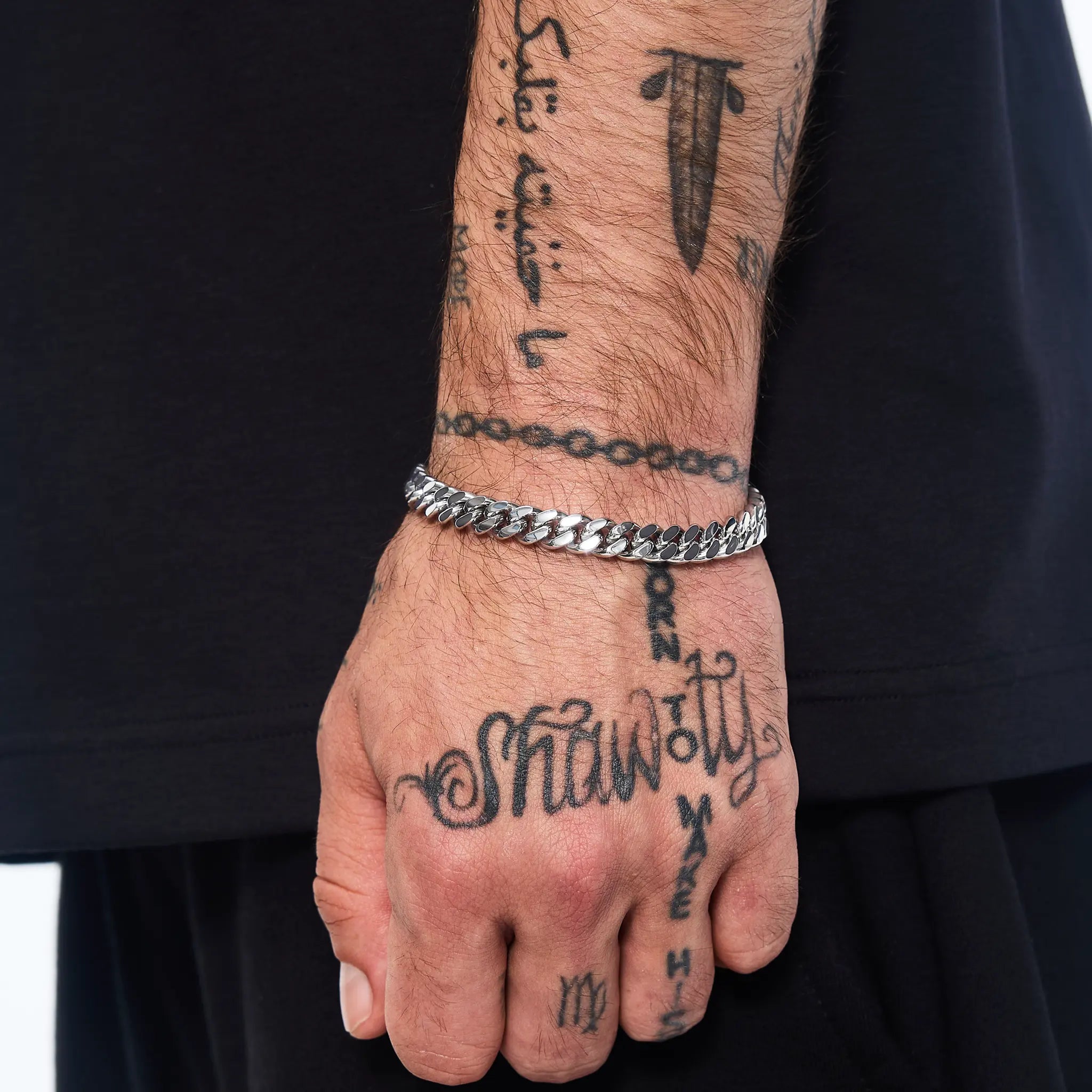 Premium Curb Cuban Link Bracelet 8mm White Gold